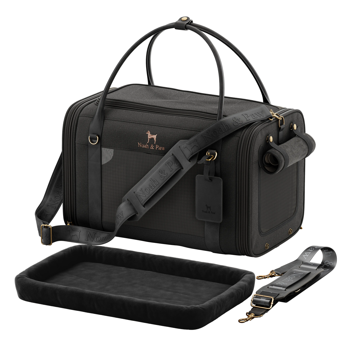 Noah & Paw canvas airline pet carrier in Black