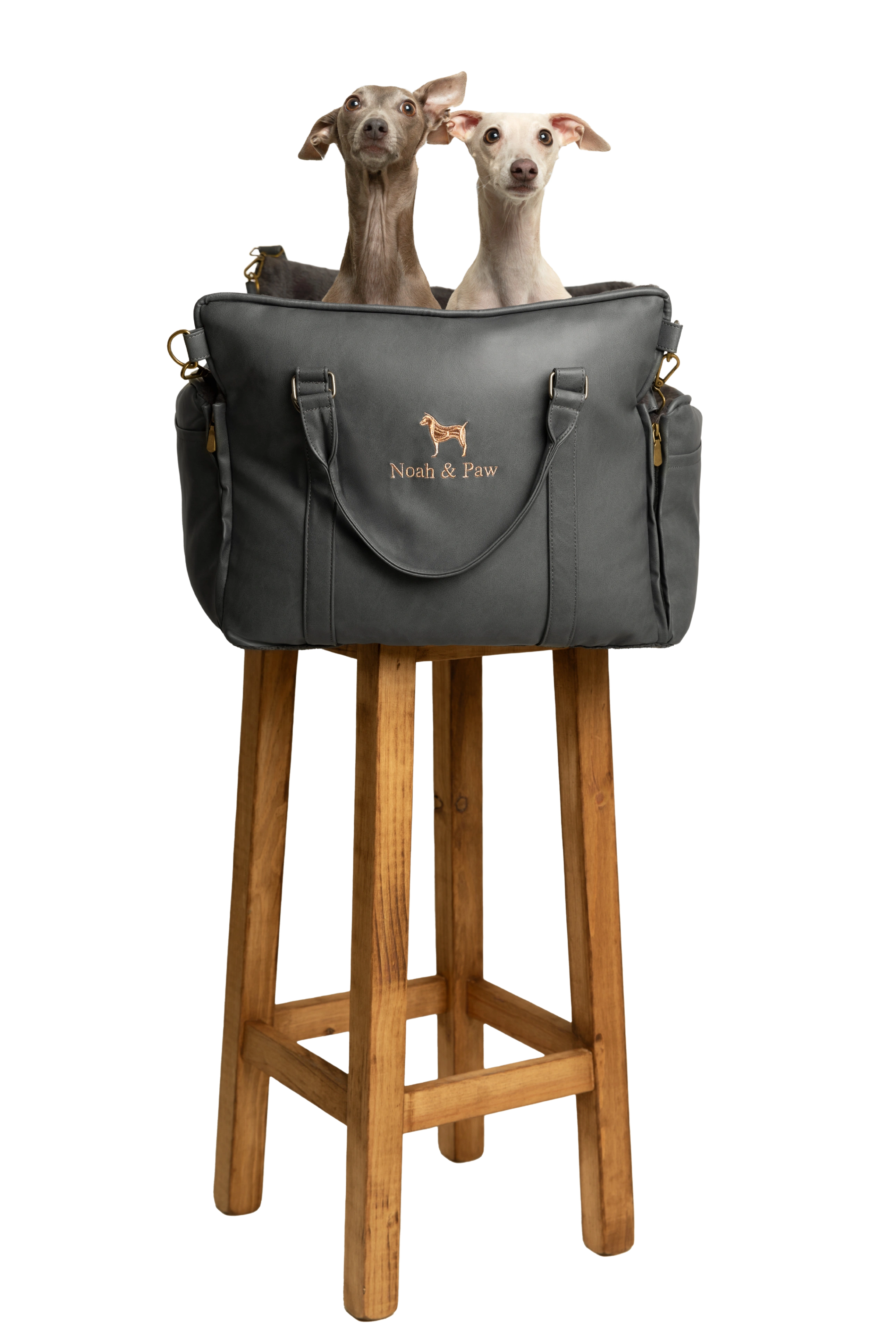 Dog Car Seat Portable Style Faux Leather Black