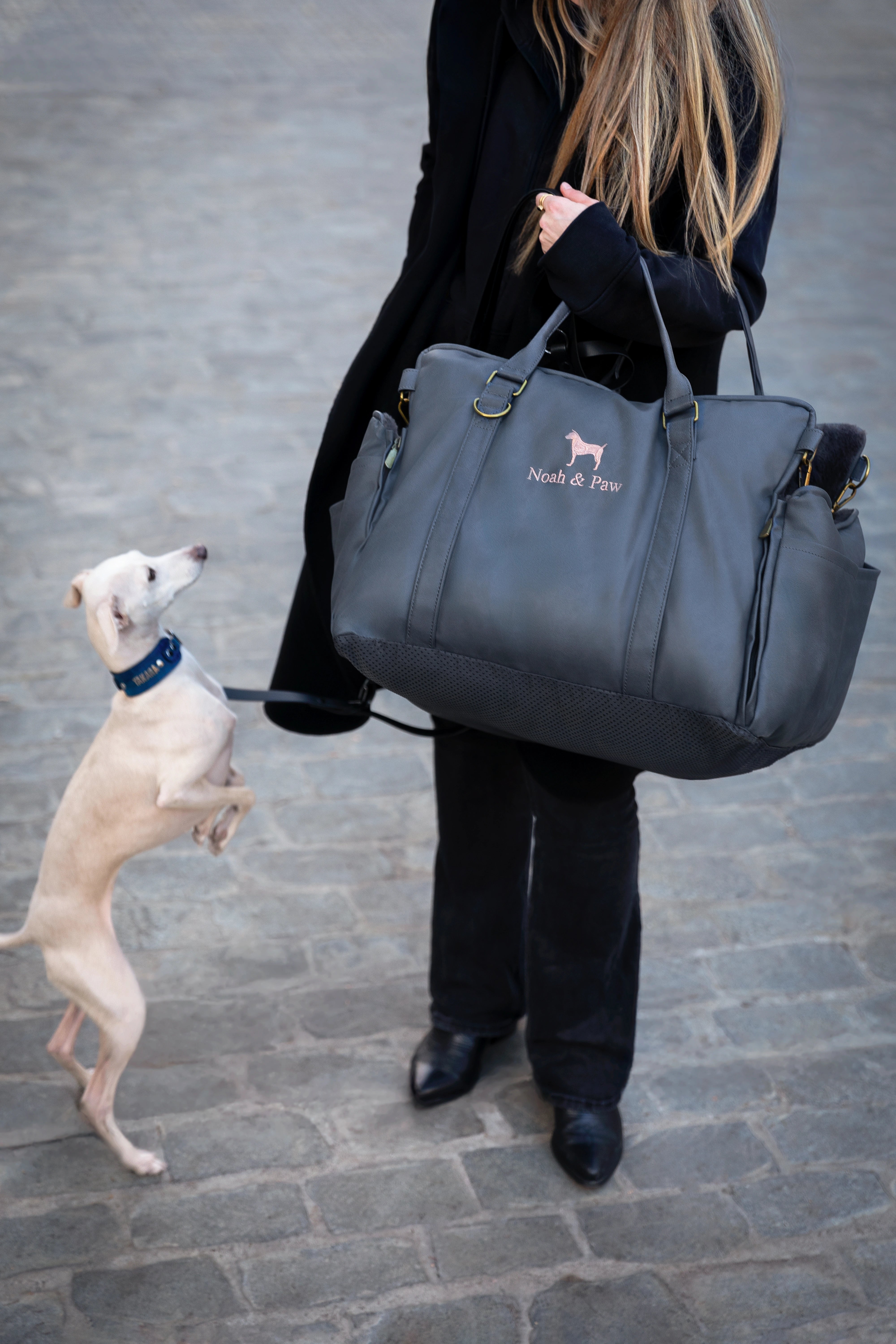 Dog Car Seat Portable Style Faux Leather Black