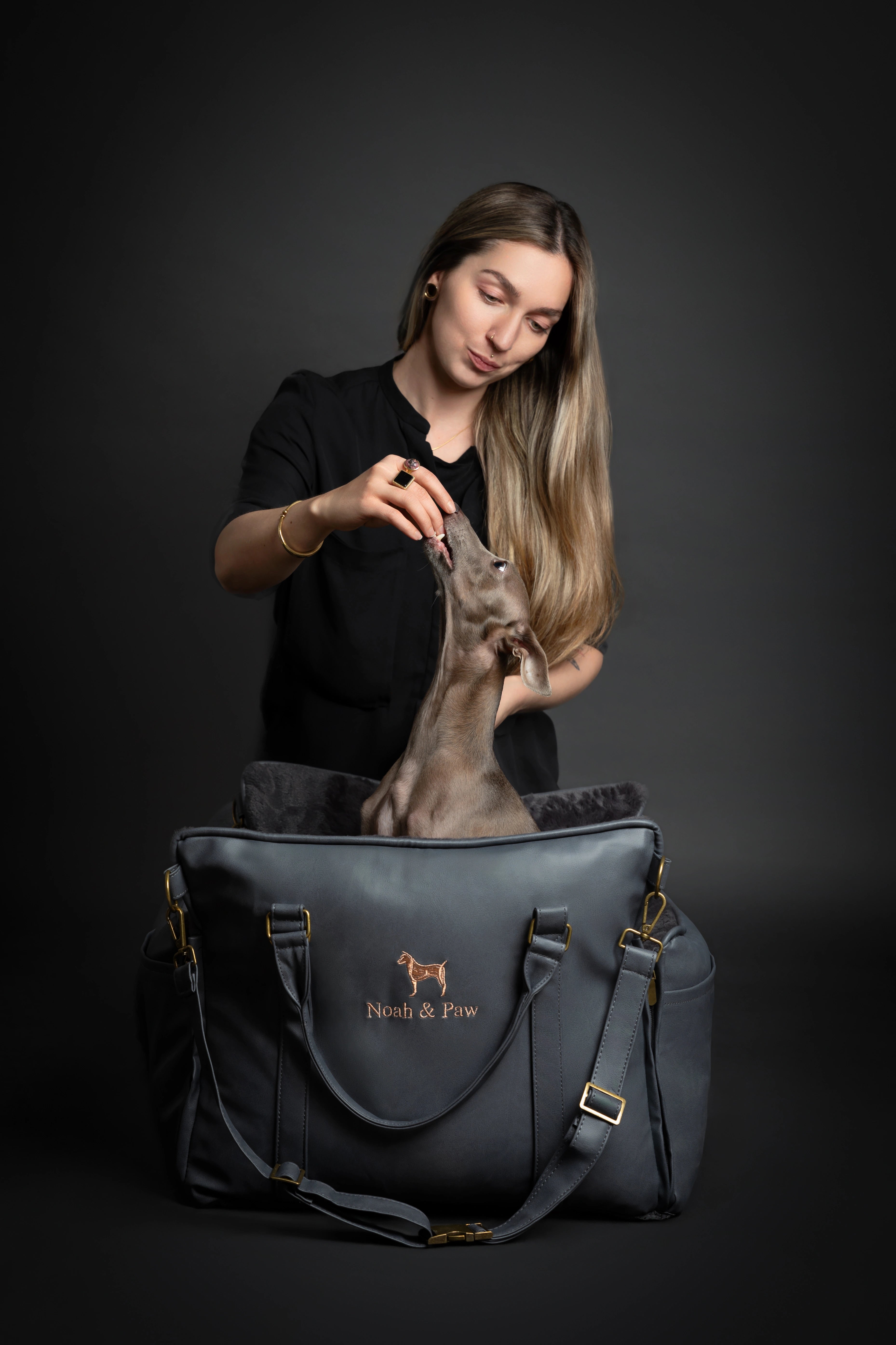 Dog Car Seat Portable Style Faux Leather Black