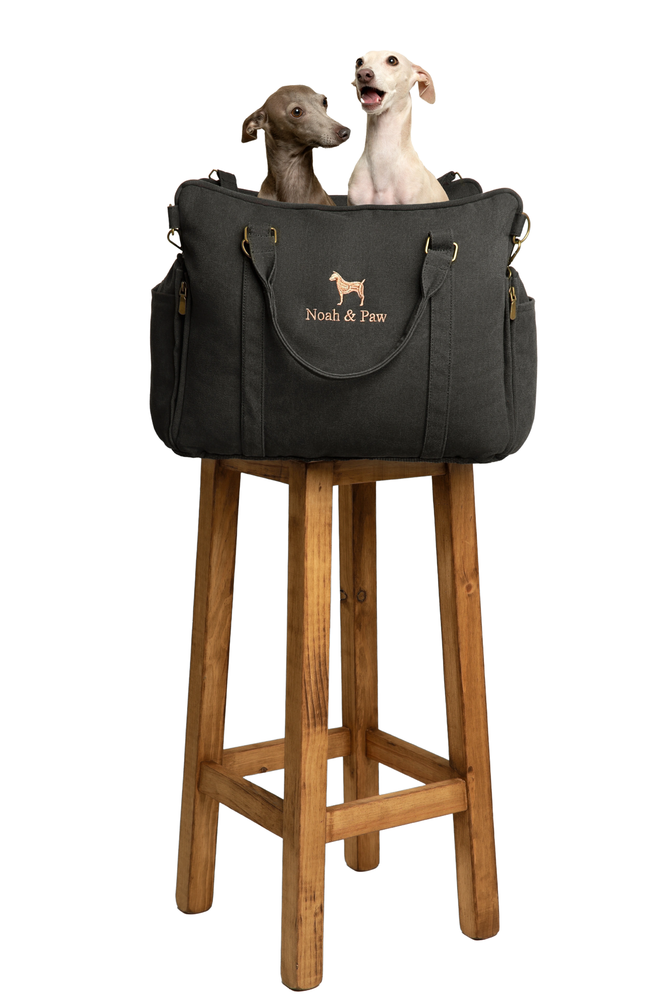 Dog Car Seat Portable Style Canvas Charcoal