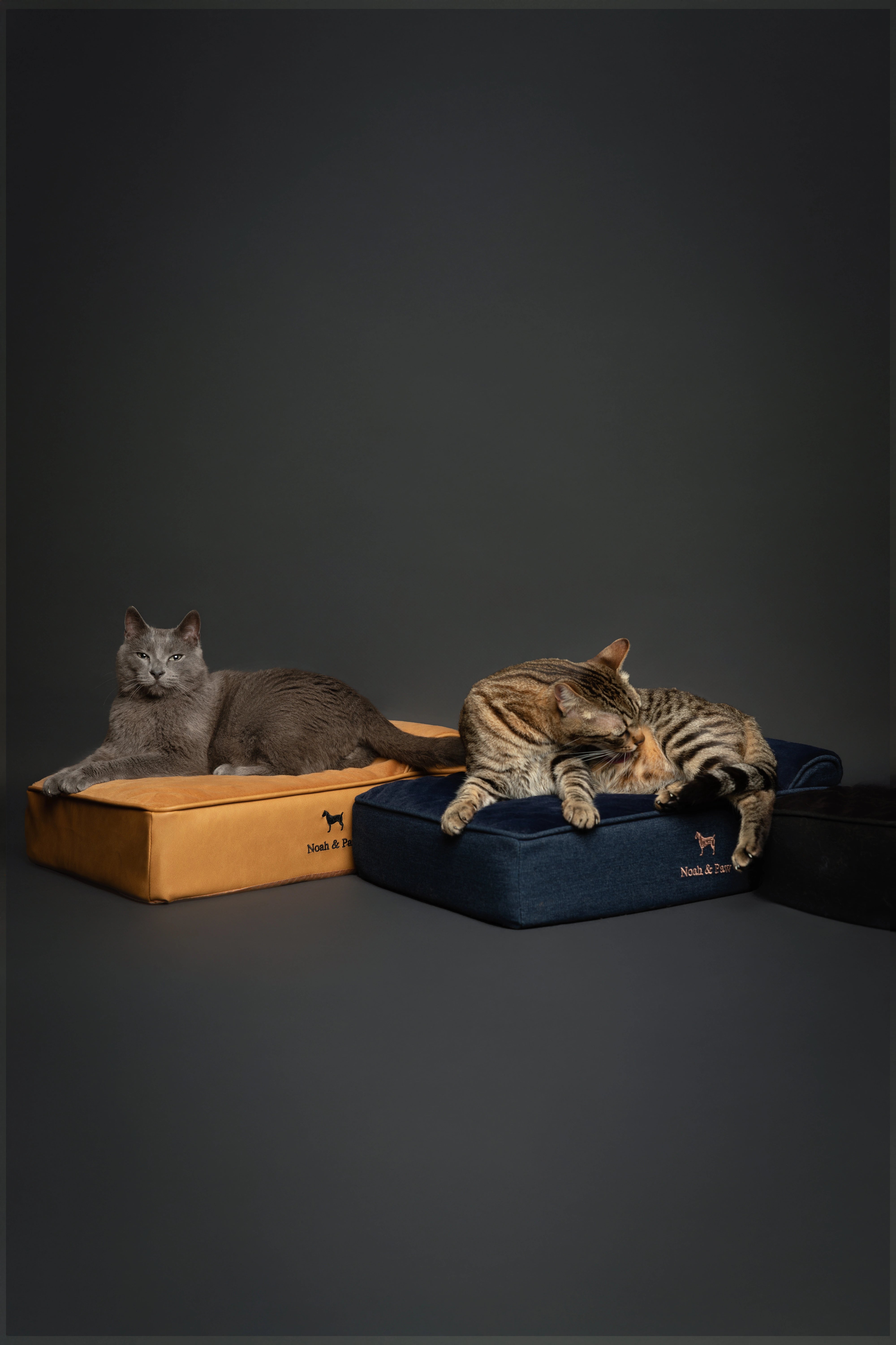 Orthopedic Faux Leather Pet Bed Classic Style - Camel - S