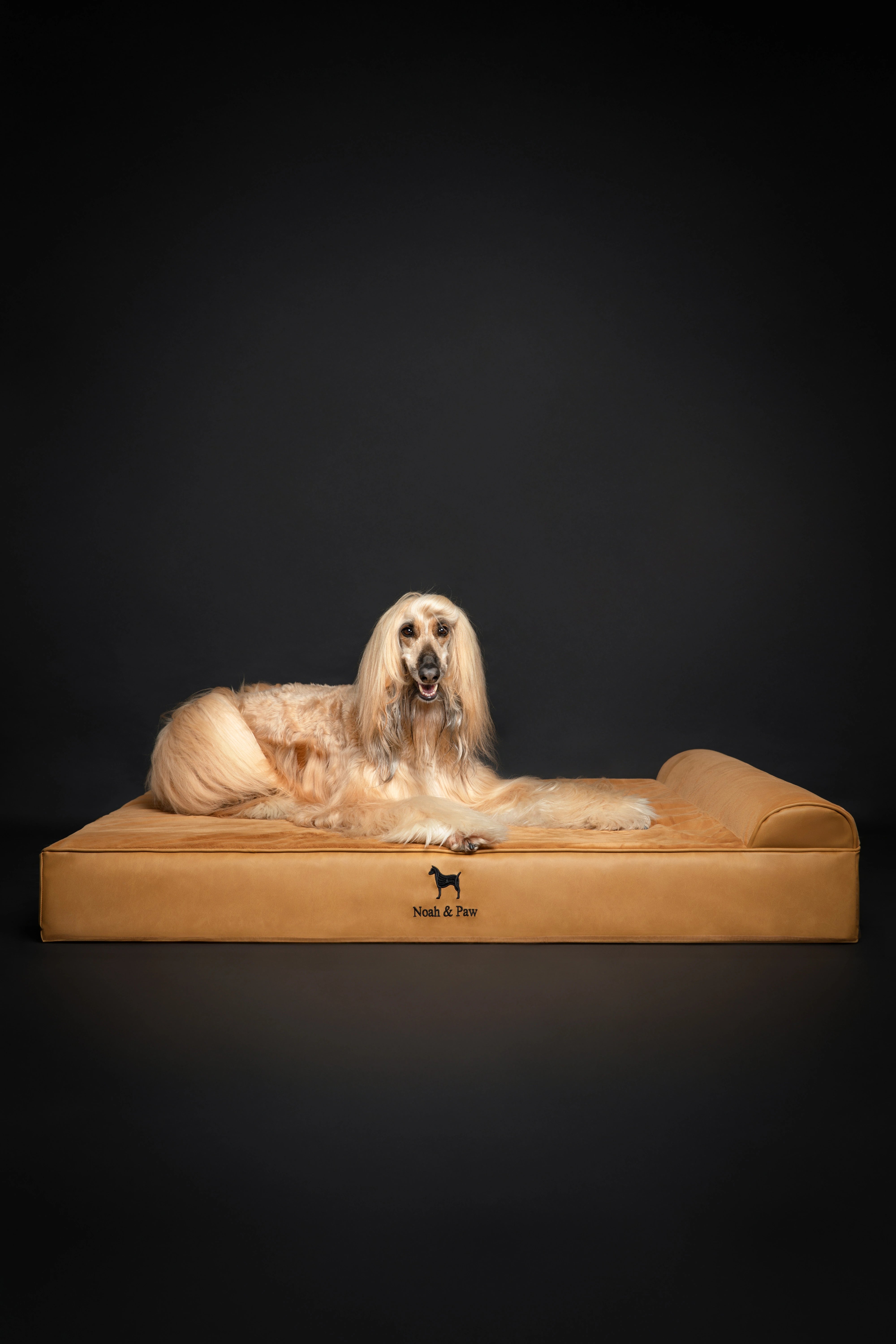 Orthopedic Faux Leather Pet Bed Classic Style - Camel - XXL