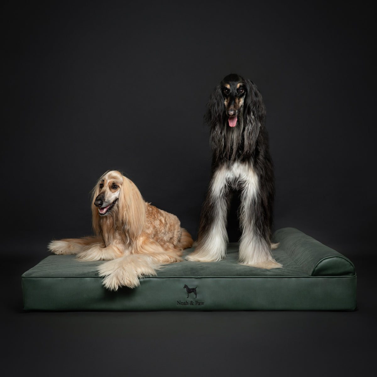 Orthopedic Faux Leather Pet Bed Classic Style - Dark Green - XXL
