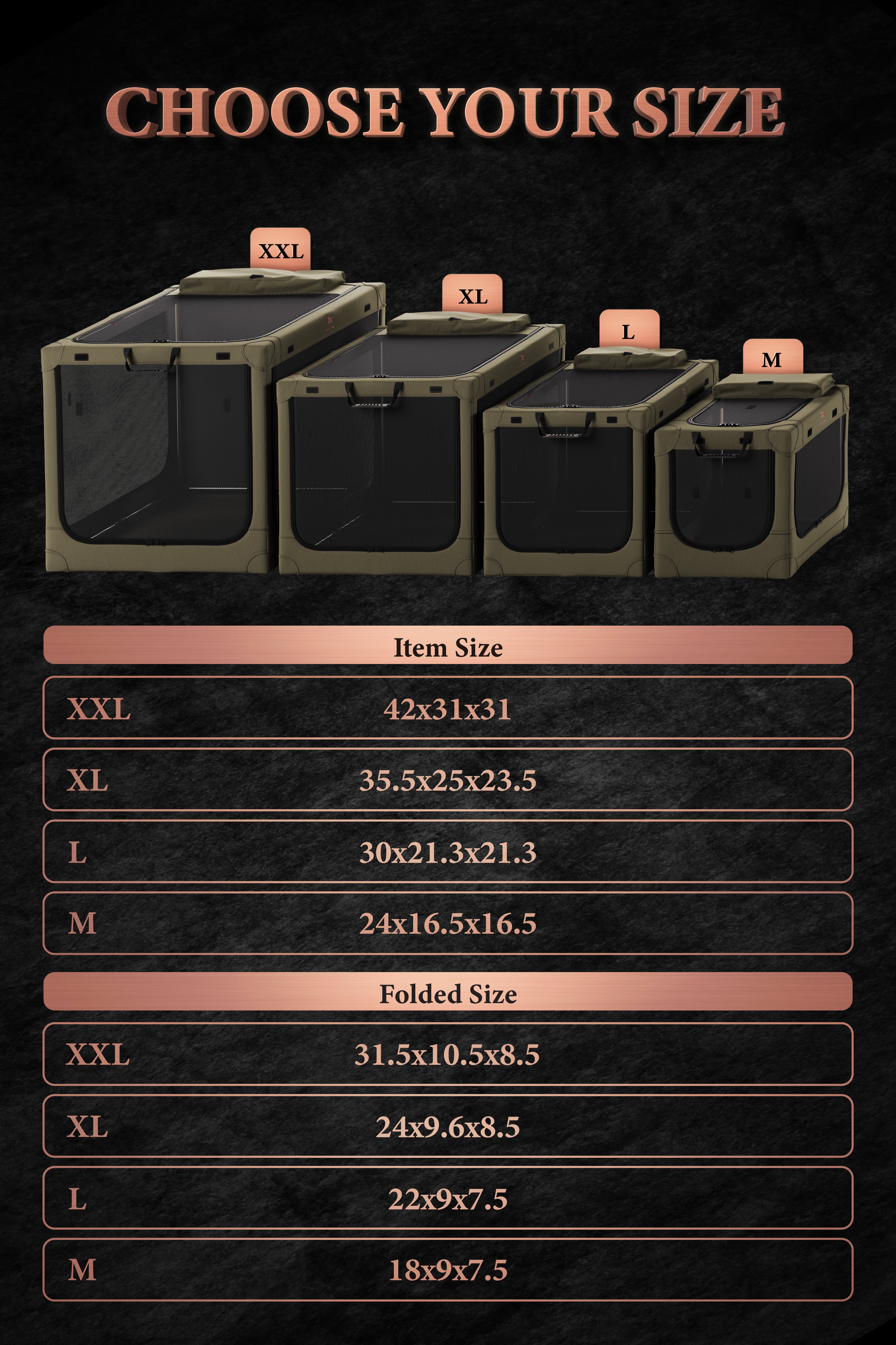 Collapsible dog crate travel | Folding pet crate comfort - Green - L