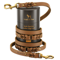Noah & Paw braided oil-waxed leather dog leash, camel