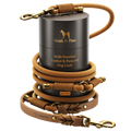 Noah & Paw braided leather and paracord dog leash, camel