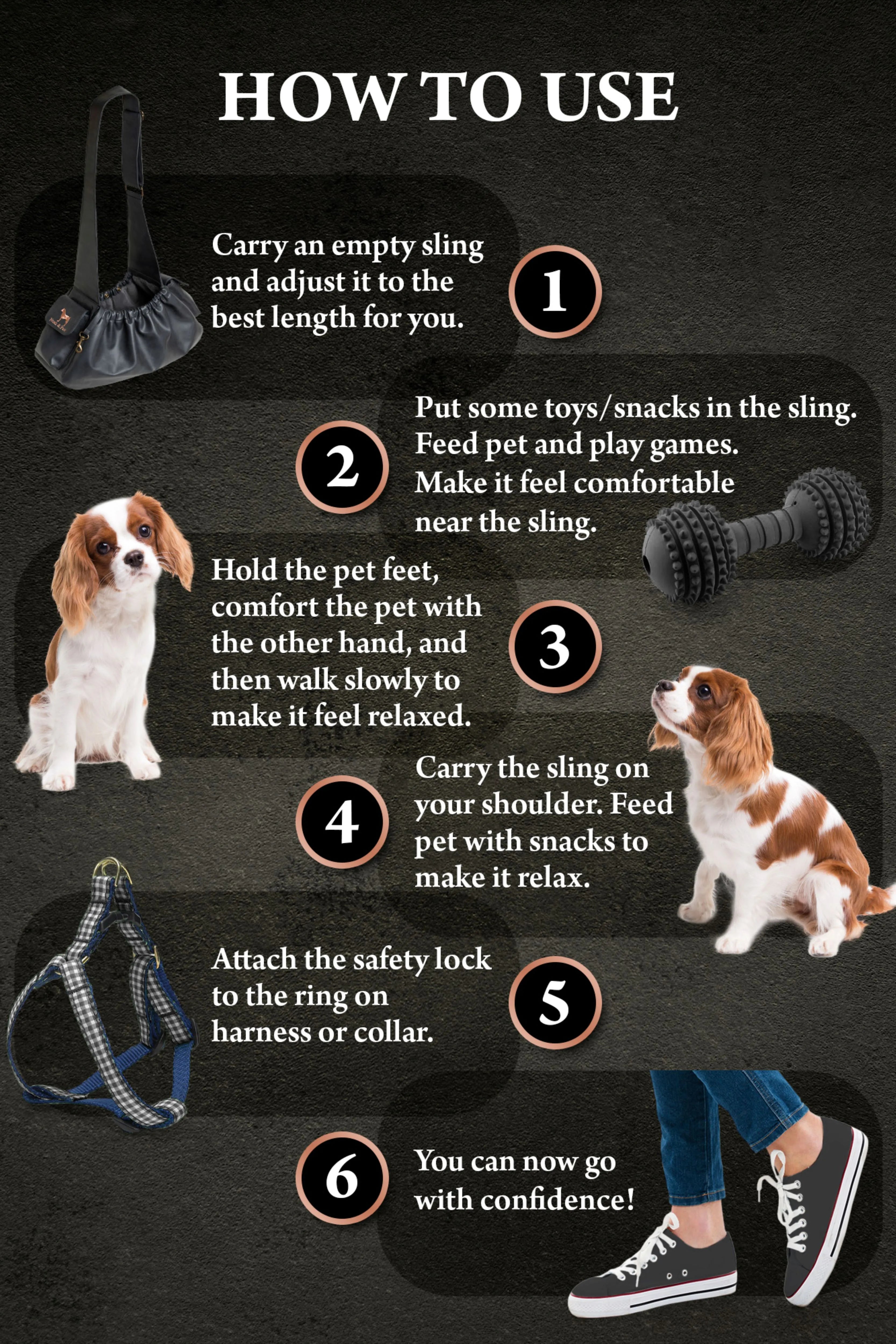 Ruffle Style Dog Sling Carrier - Black