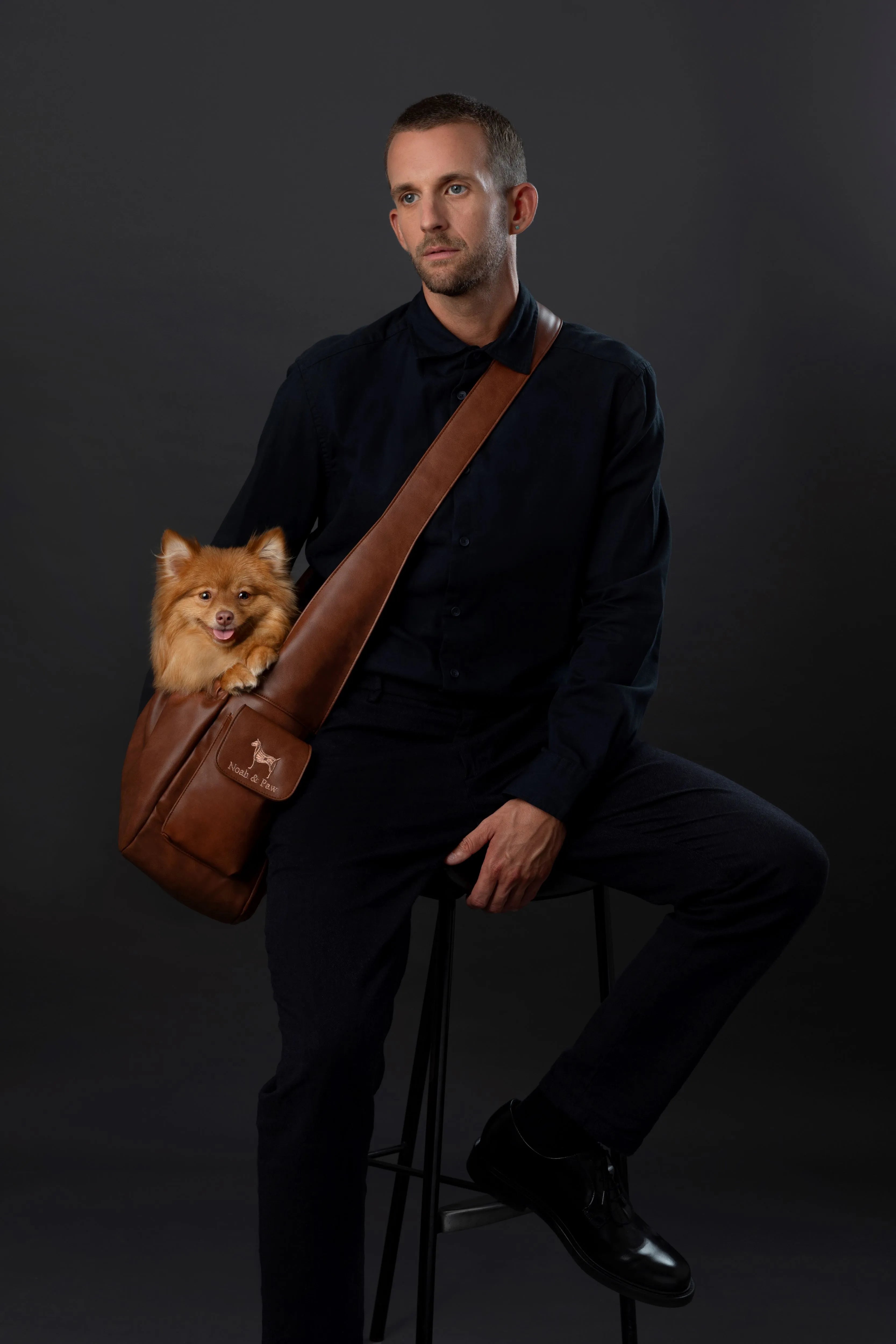 Ruffle Style Dog Sling Carrier - Brown