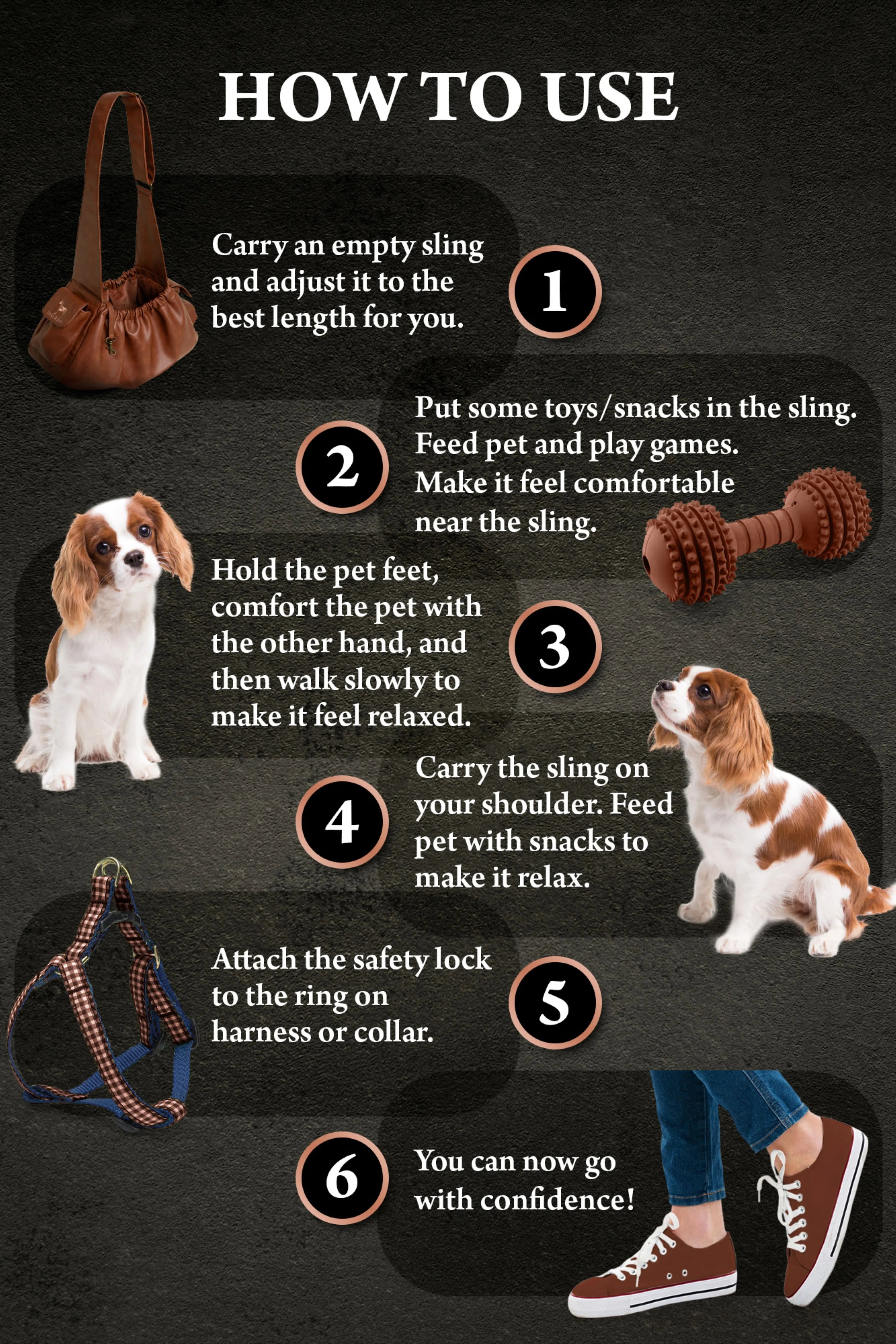 Ruffle Style Dog Sling Carrier - Brown