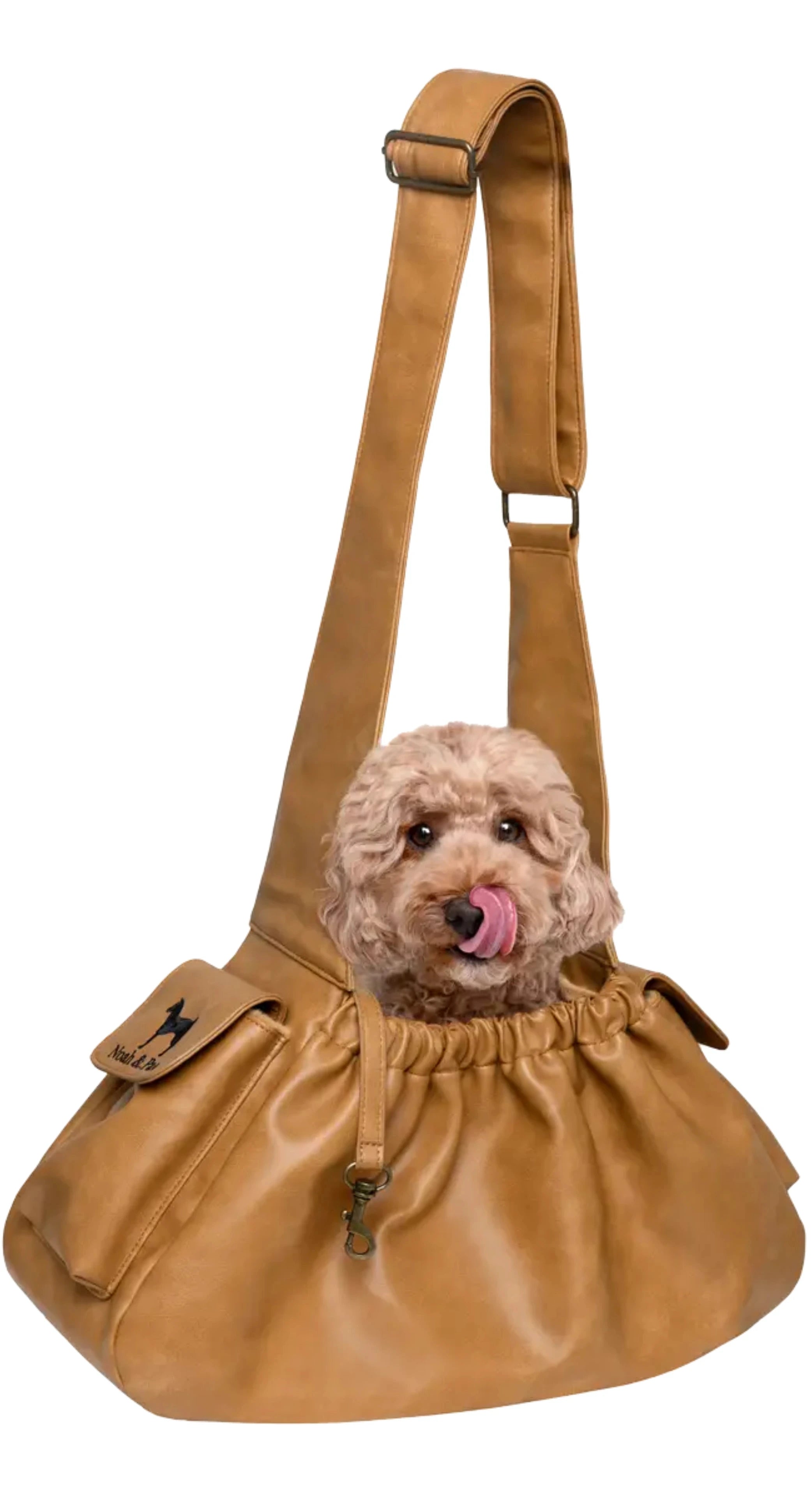 Ruffle Style Dog Sling Carrier - Camel