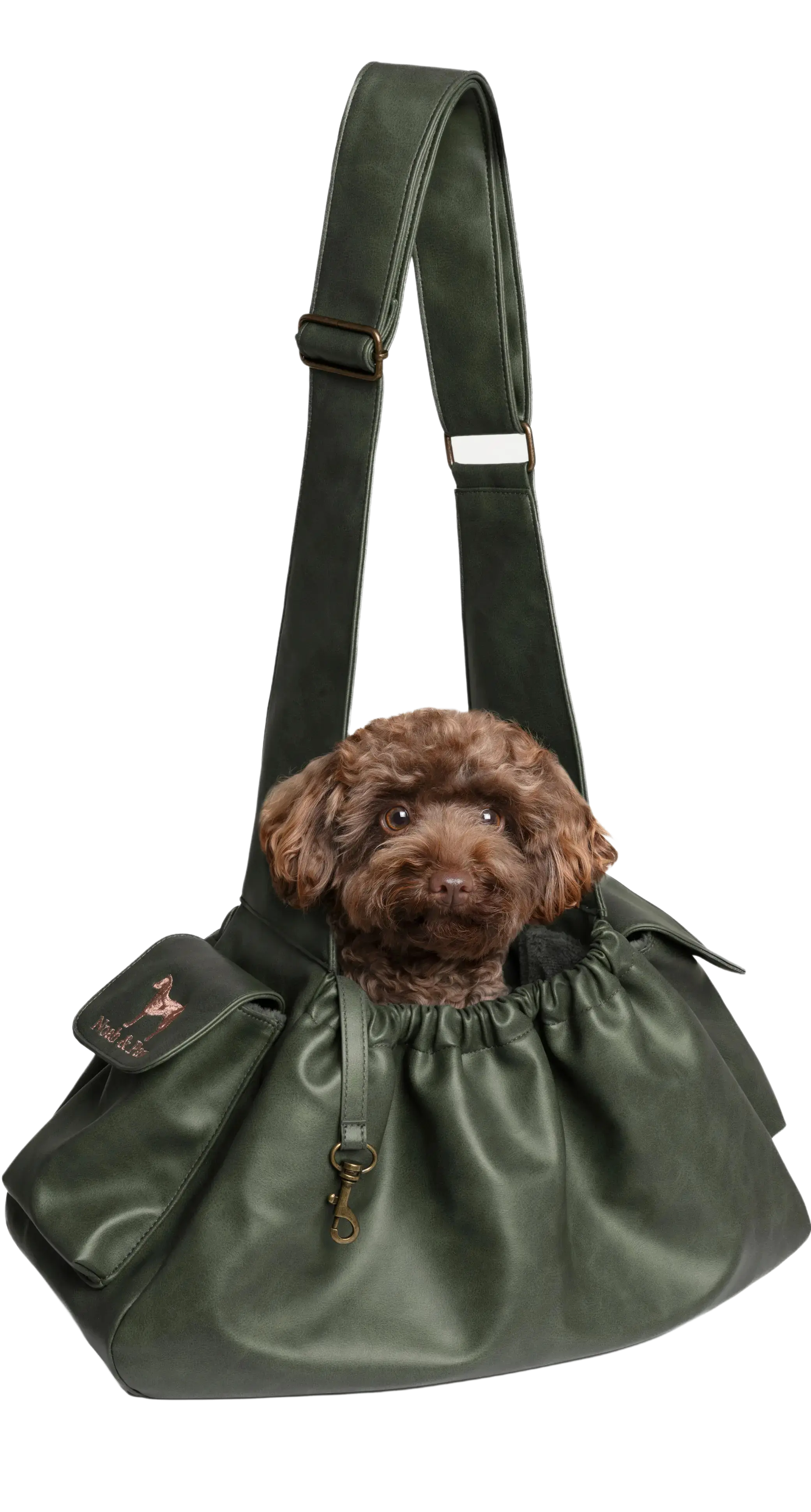 Ruffle Style Dog Sling Carrier - Dark Green