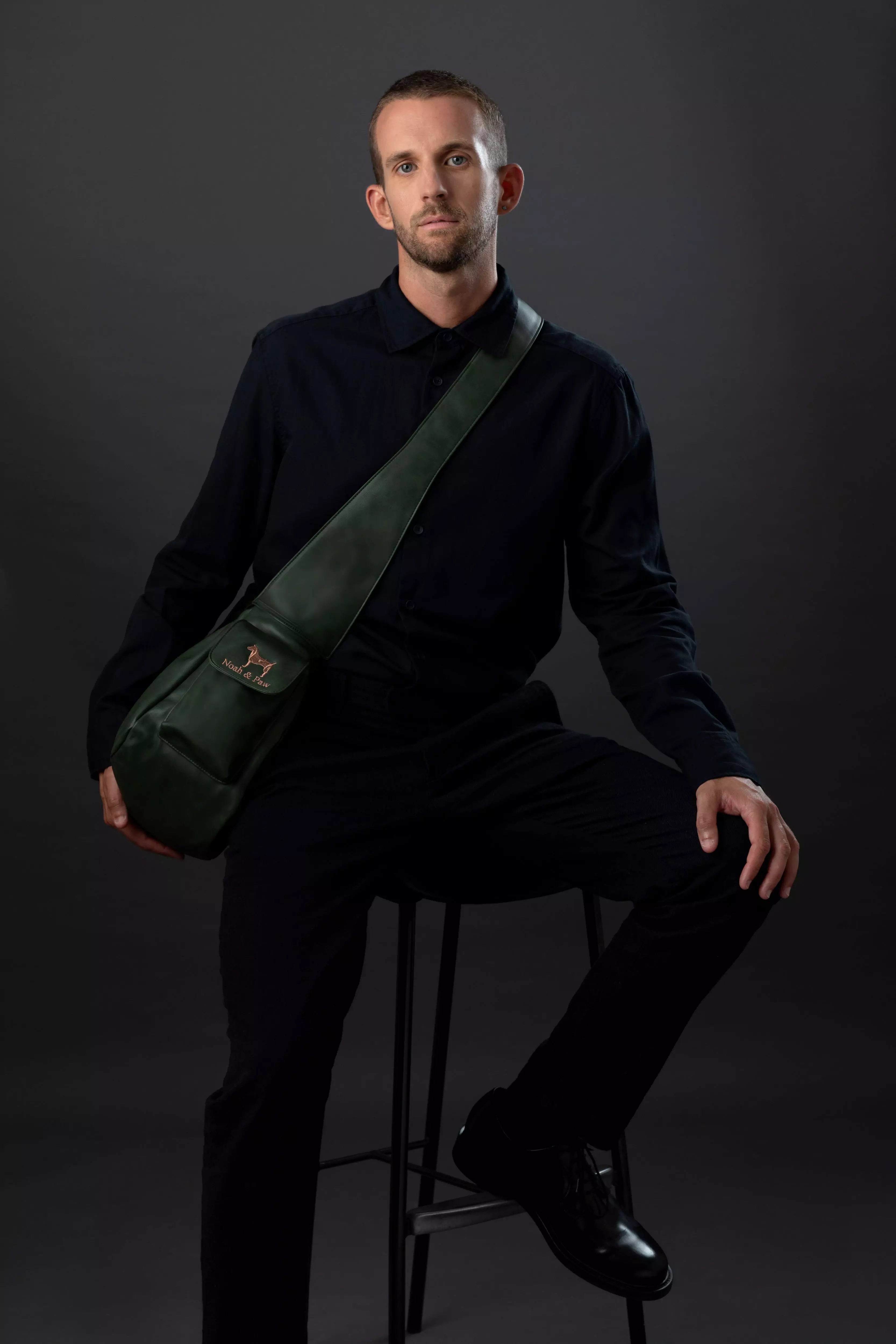 Ruffle Style Dog Sling Carrier - Dark Green