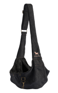 Noah & Paw snap style dog sling carrier in denim, black, size XS