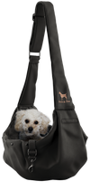Premium Twill Pet sling Carrier, Snap Style, Black
