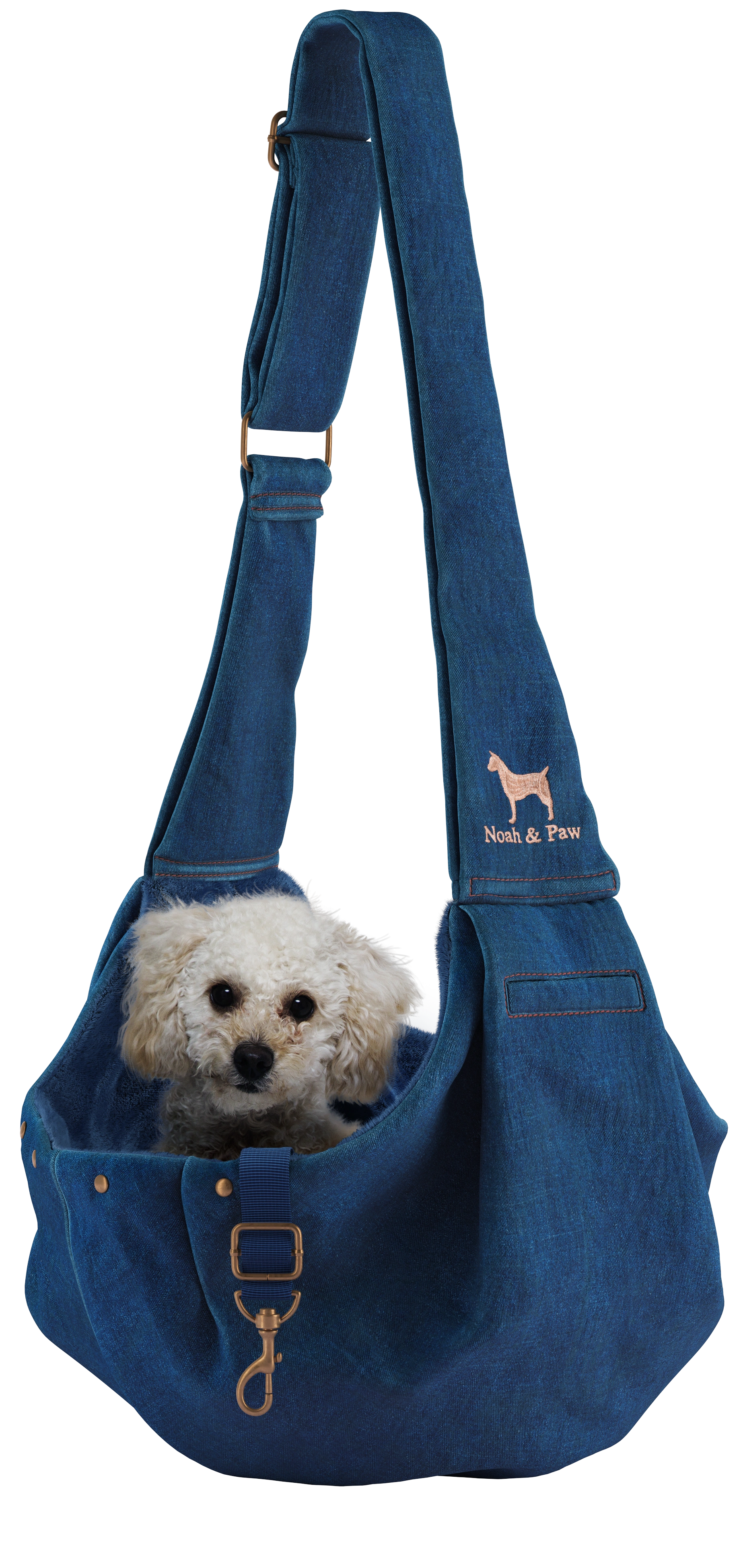 Premium Denim Pet Sling Carrier | Snap Style Black