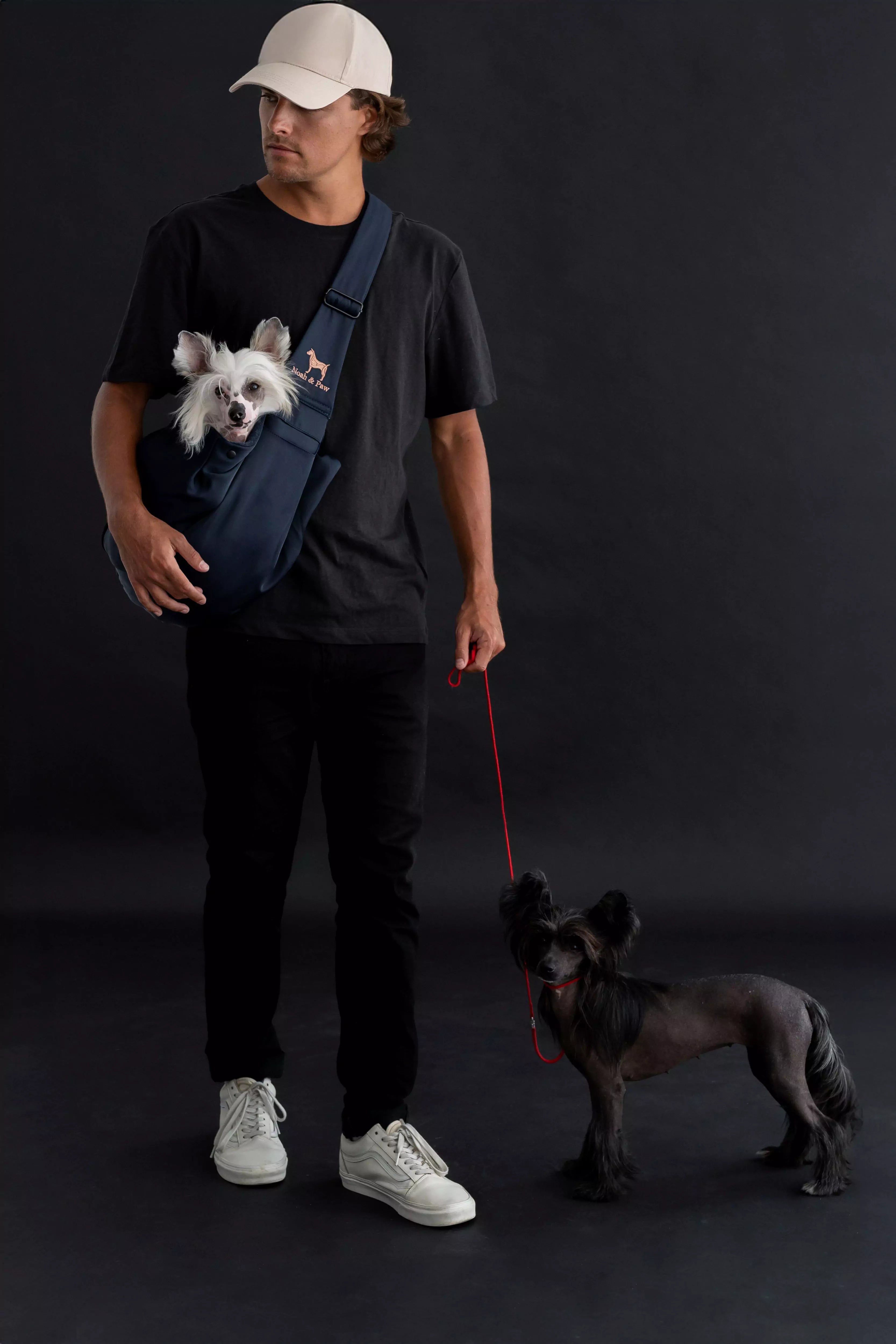 Snap Style Dog Sling Carrier - Navy Blue Twill