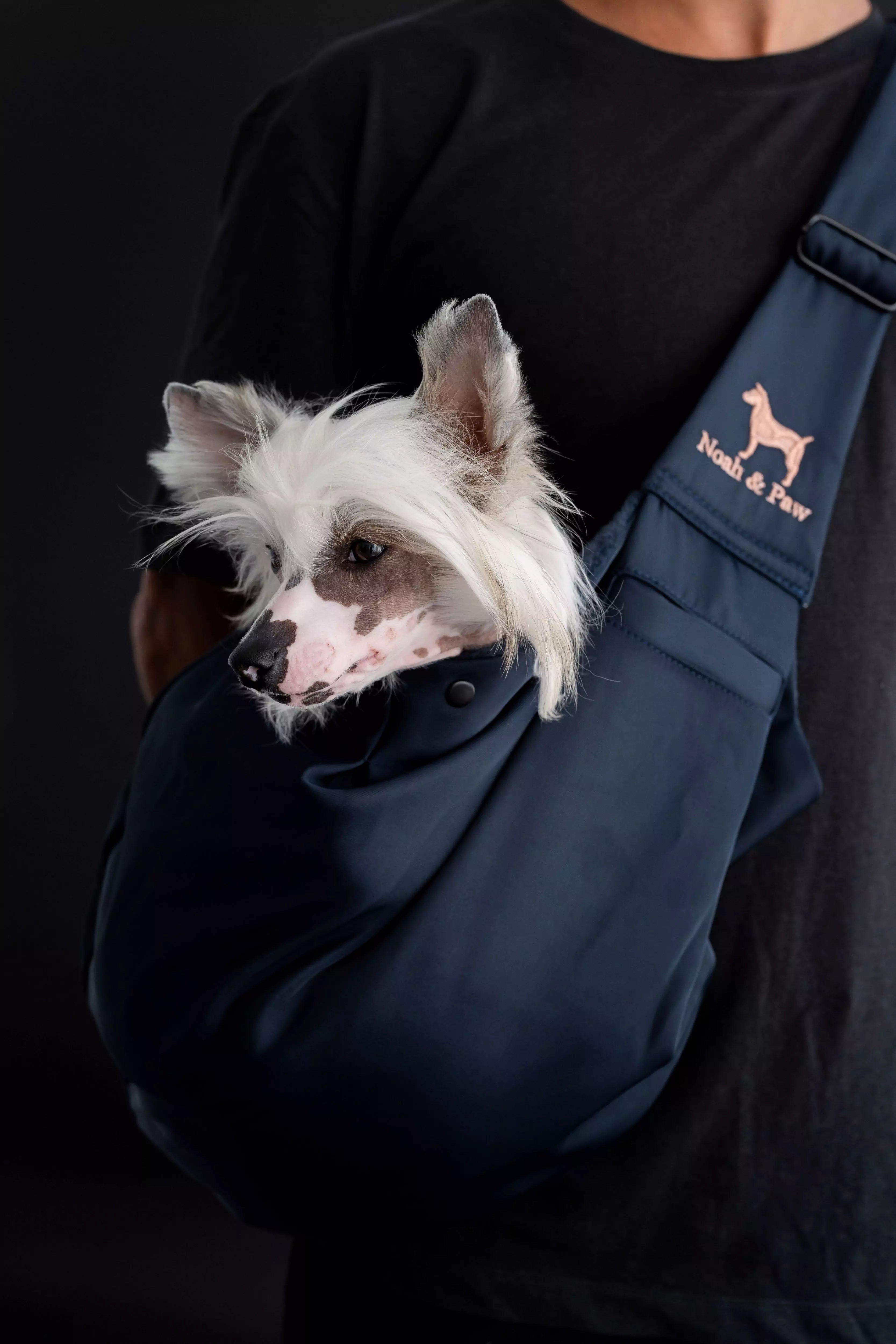 Snap Style Dog Sling Carrier - Navy Blue Twill