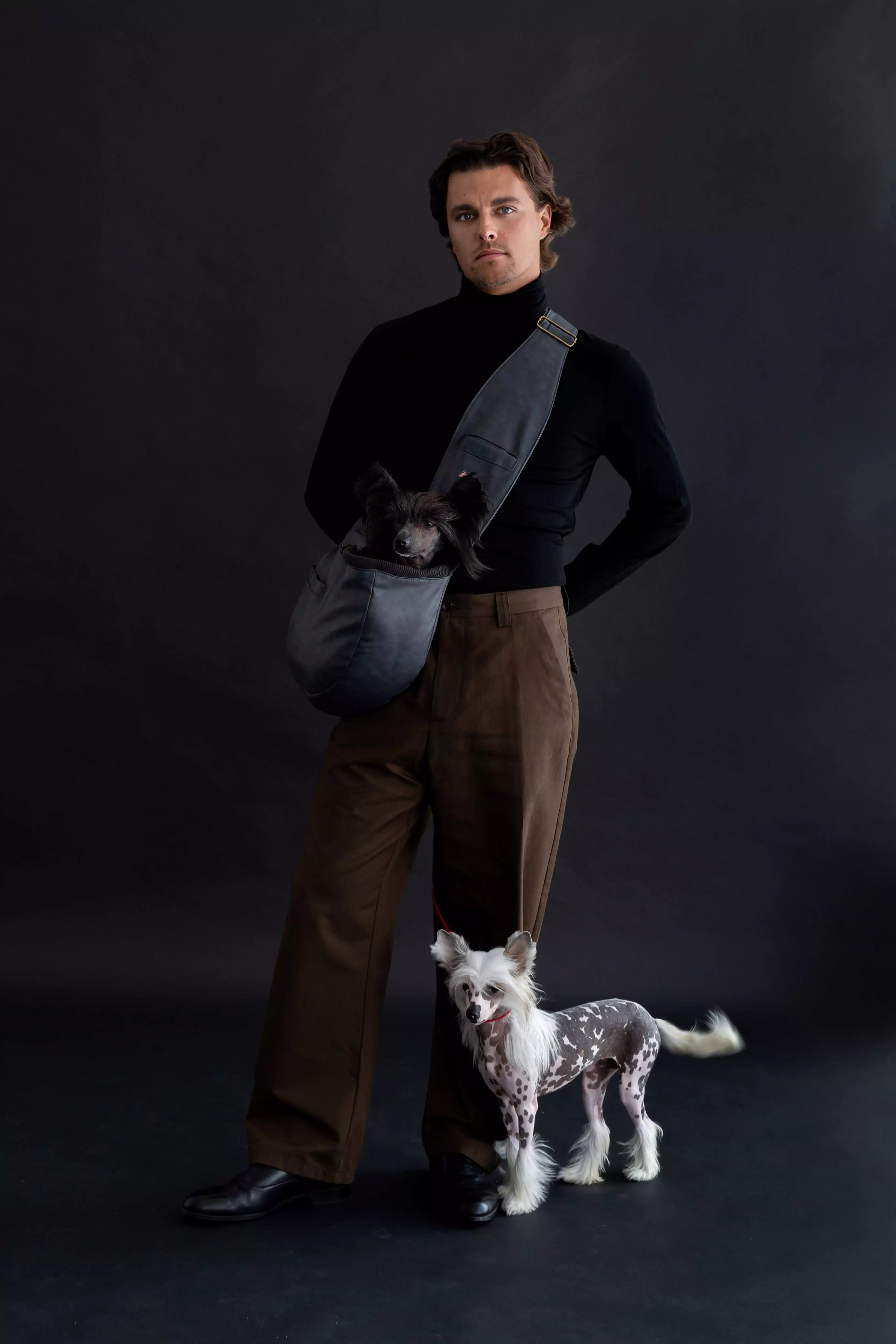 Zipper Style Dog Sling Carrier - Black