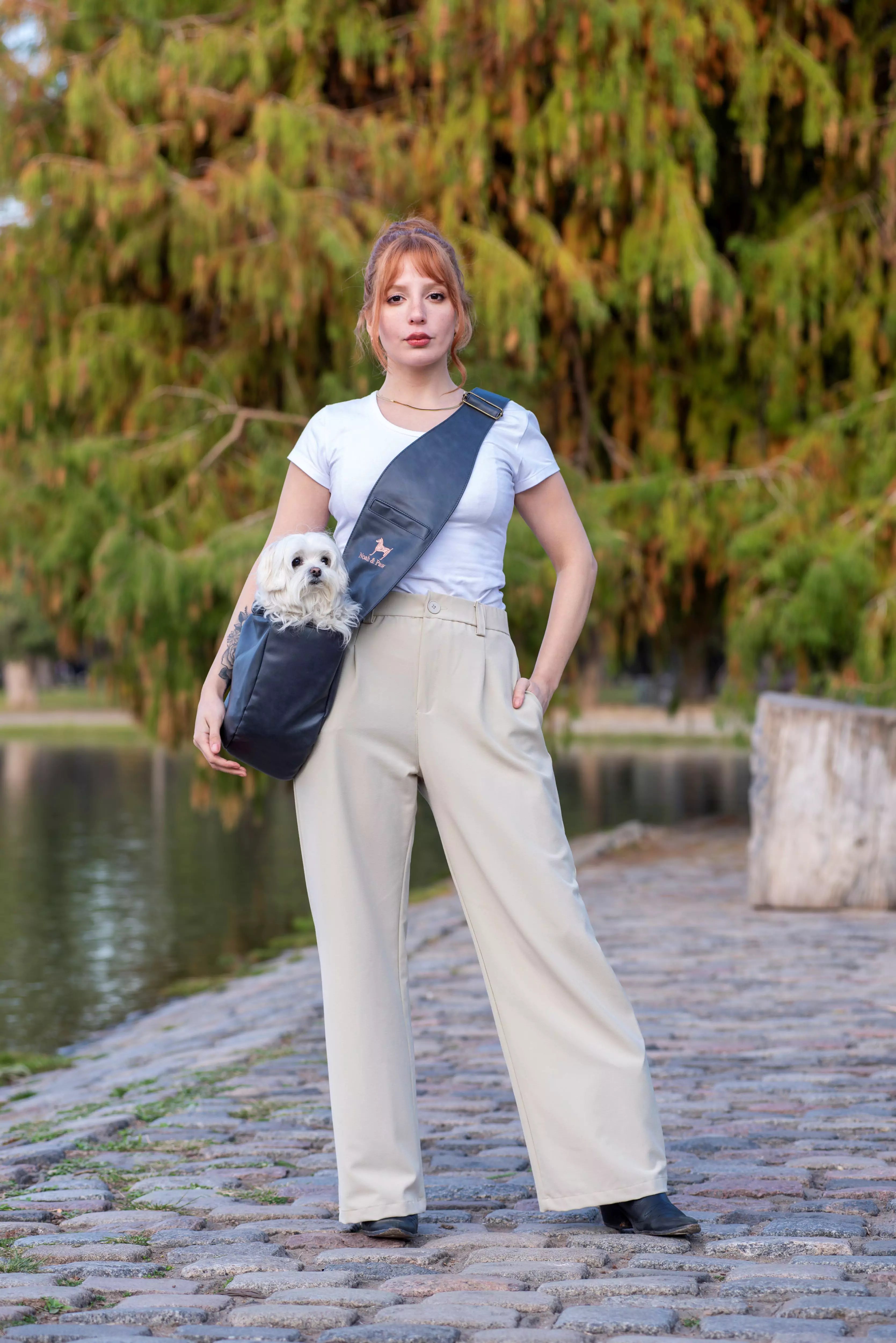 Zipper Style Dog Sling Carrier - Black