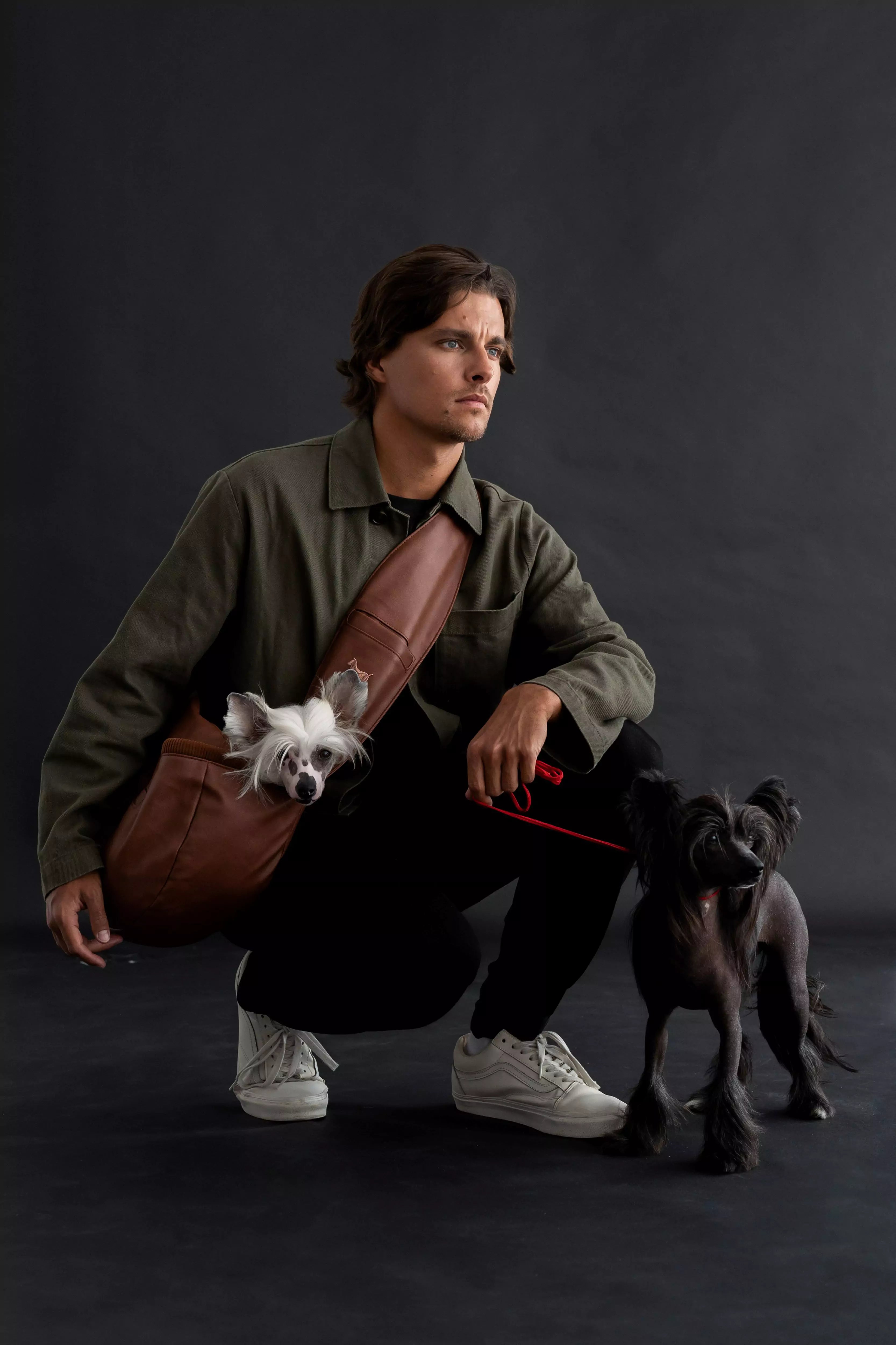 Zipper Style Dog Sling Carrier - Brown