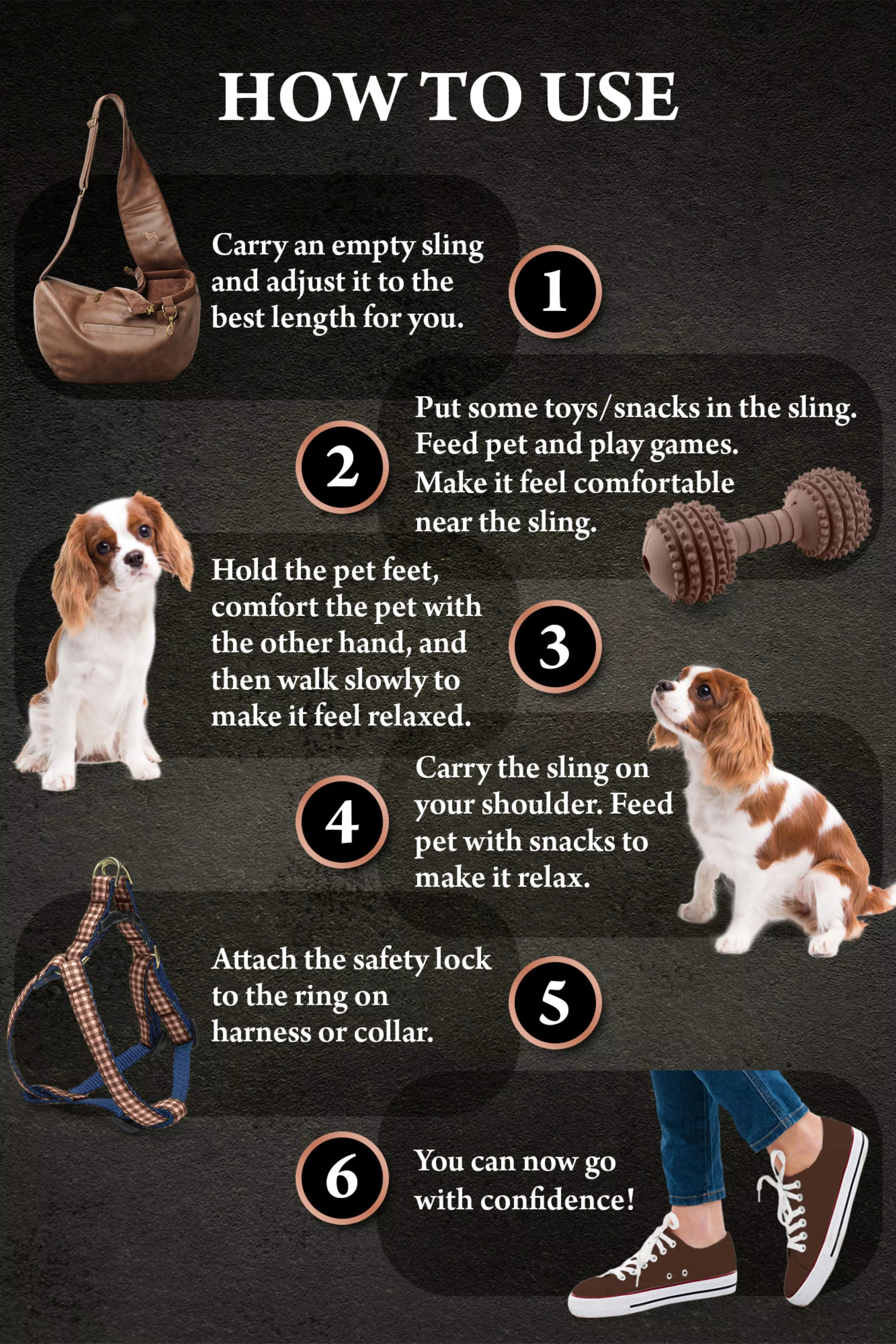 Zipper Style Dog Sling Carrier - Brown