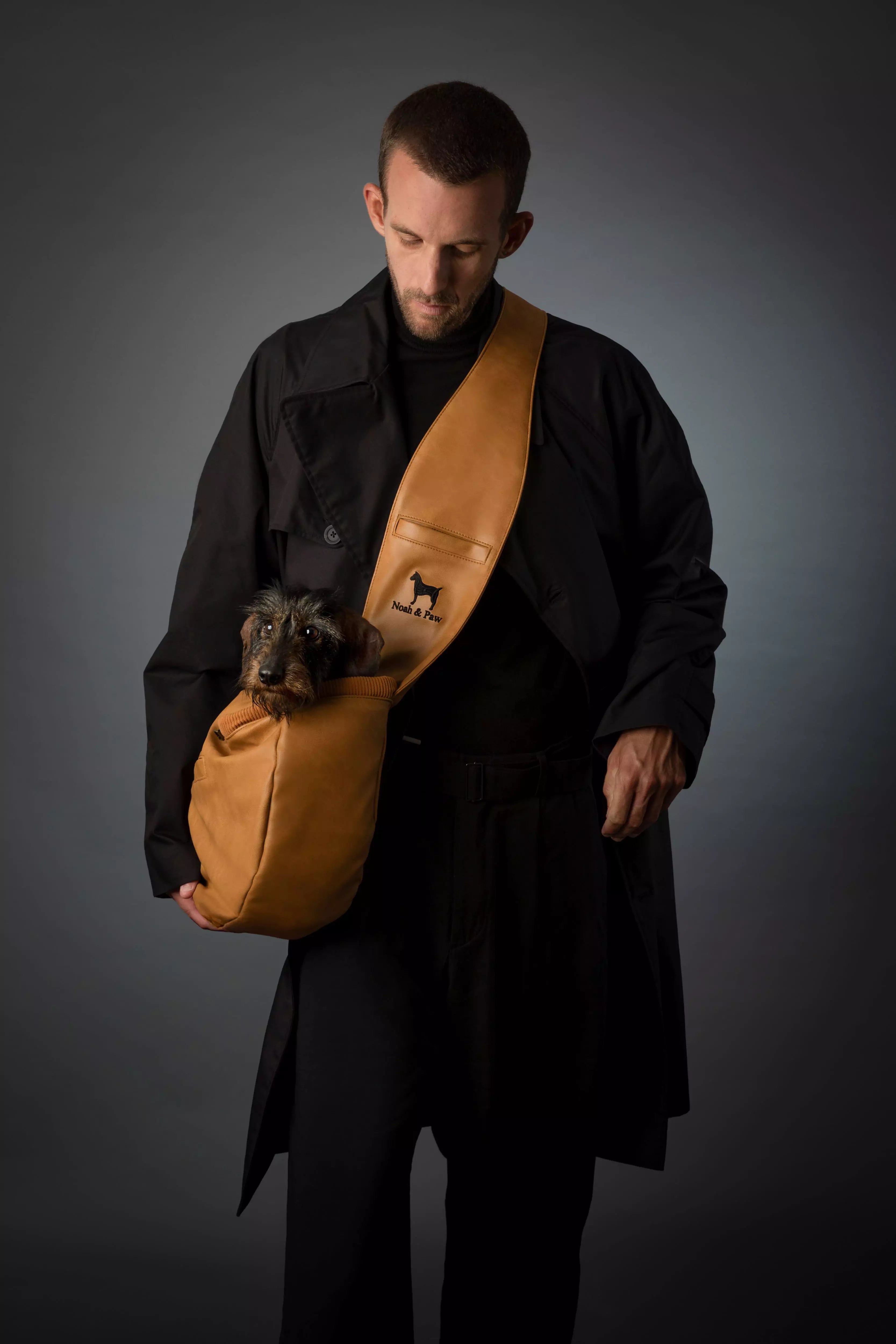 Zipper Style Dog Sling Carrier - Camel