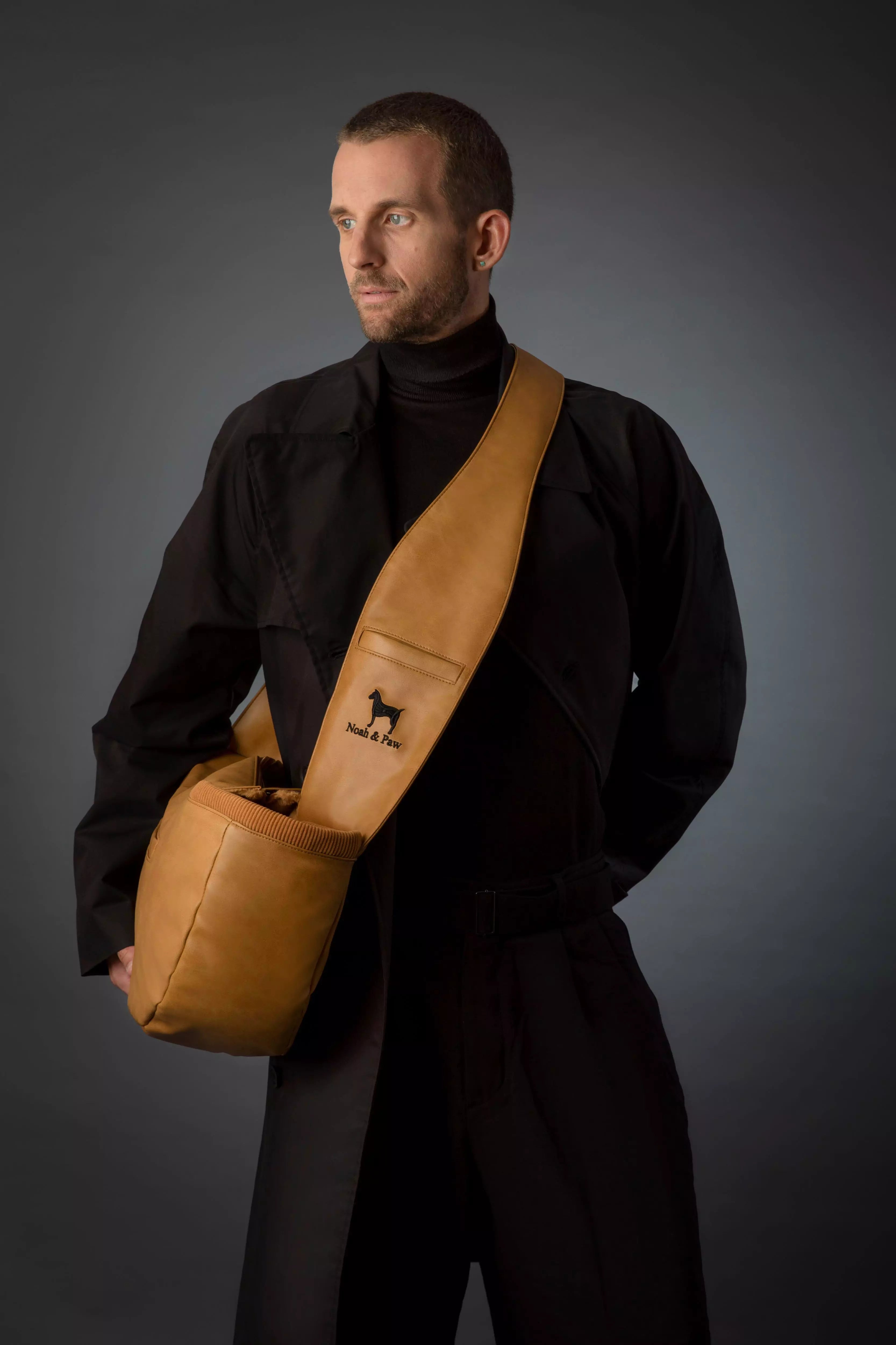 Zipper Style Dog Sling Carrier - Camel