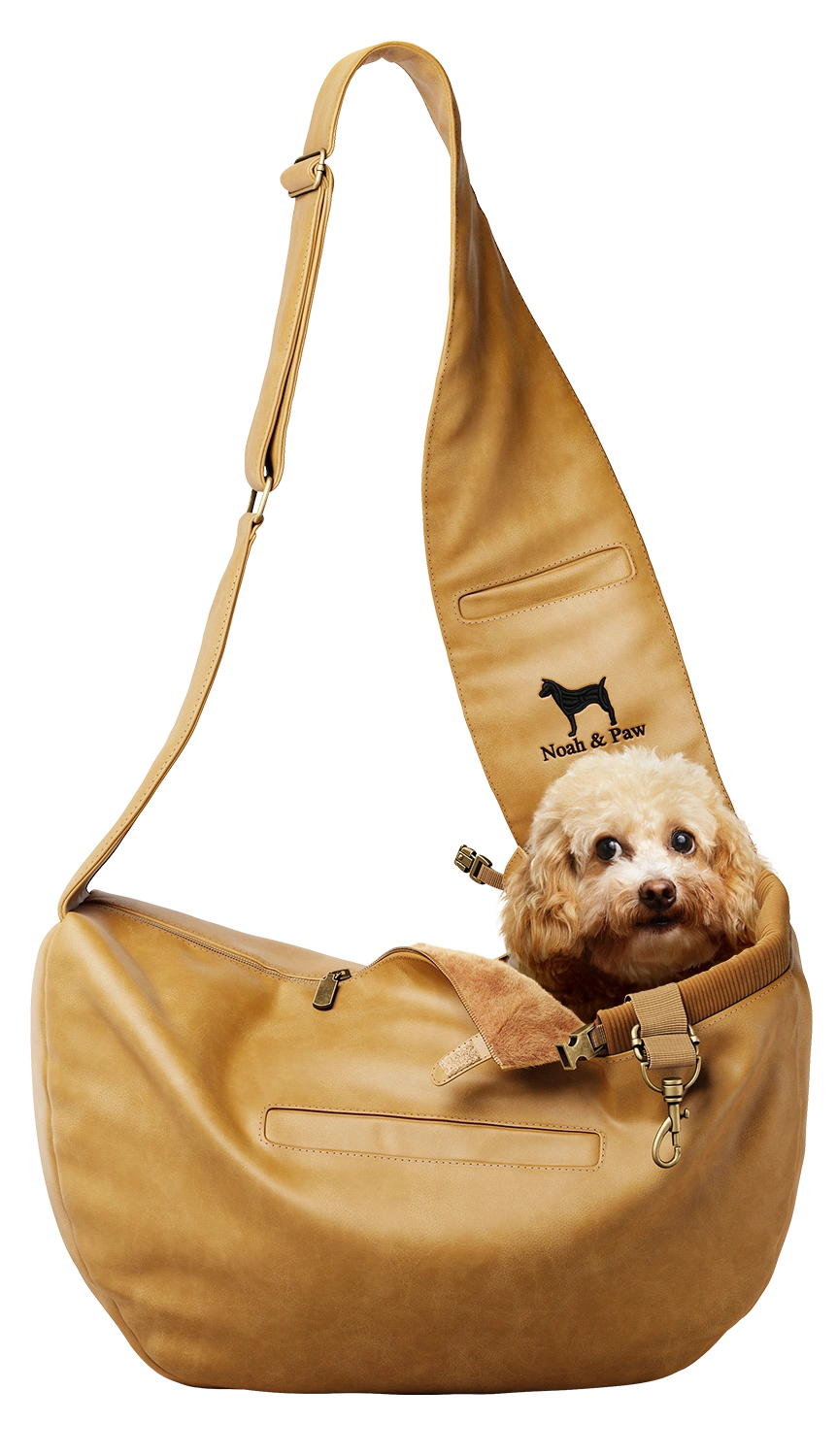 Zipper Style Dog Sling Carrier - Camel