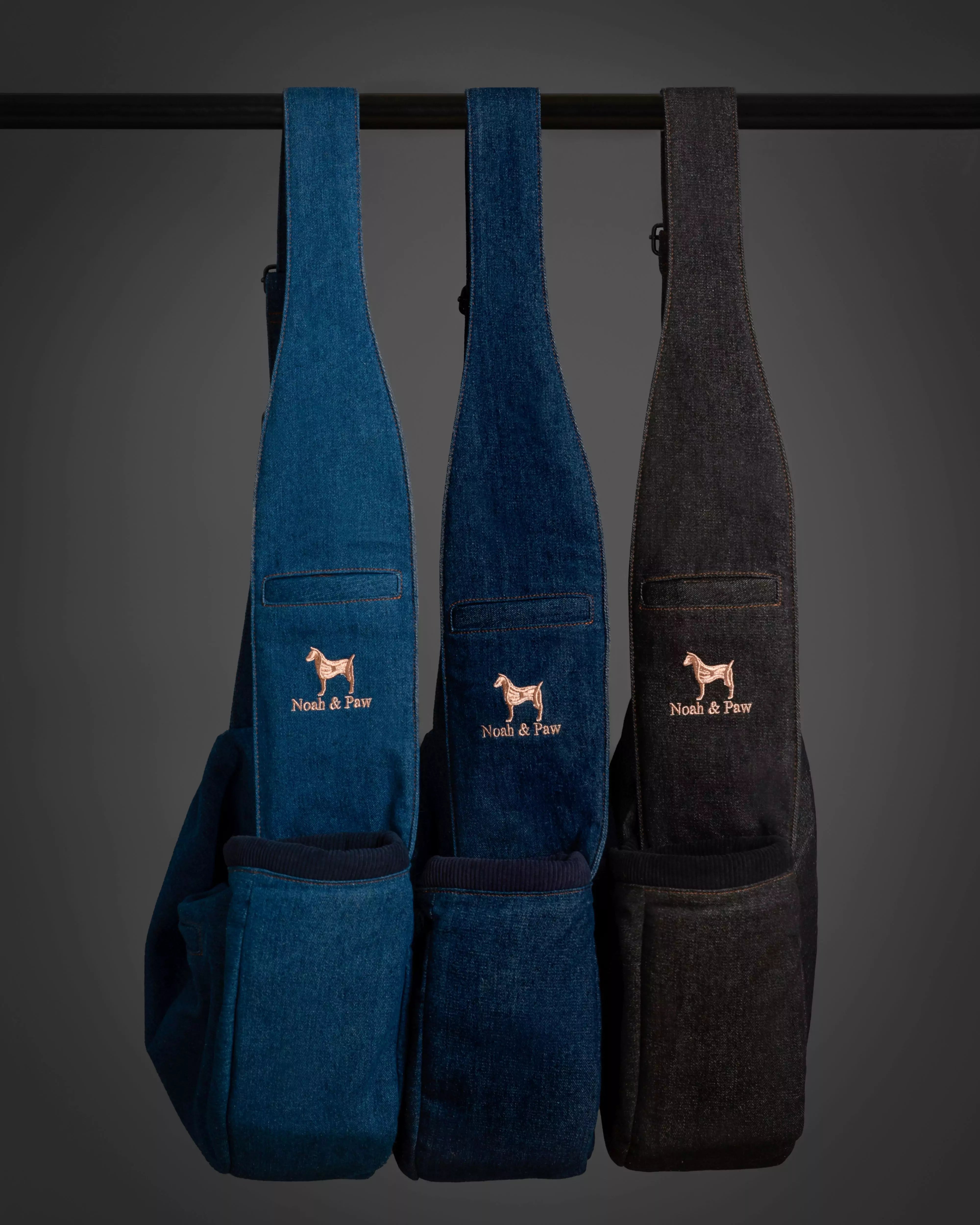 Zipper Style Dog Sling Carrier - Dark Blue Denim