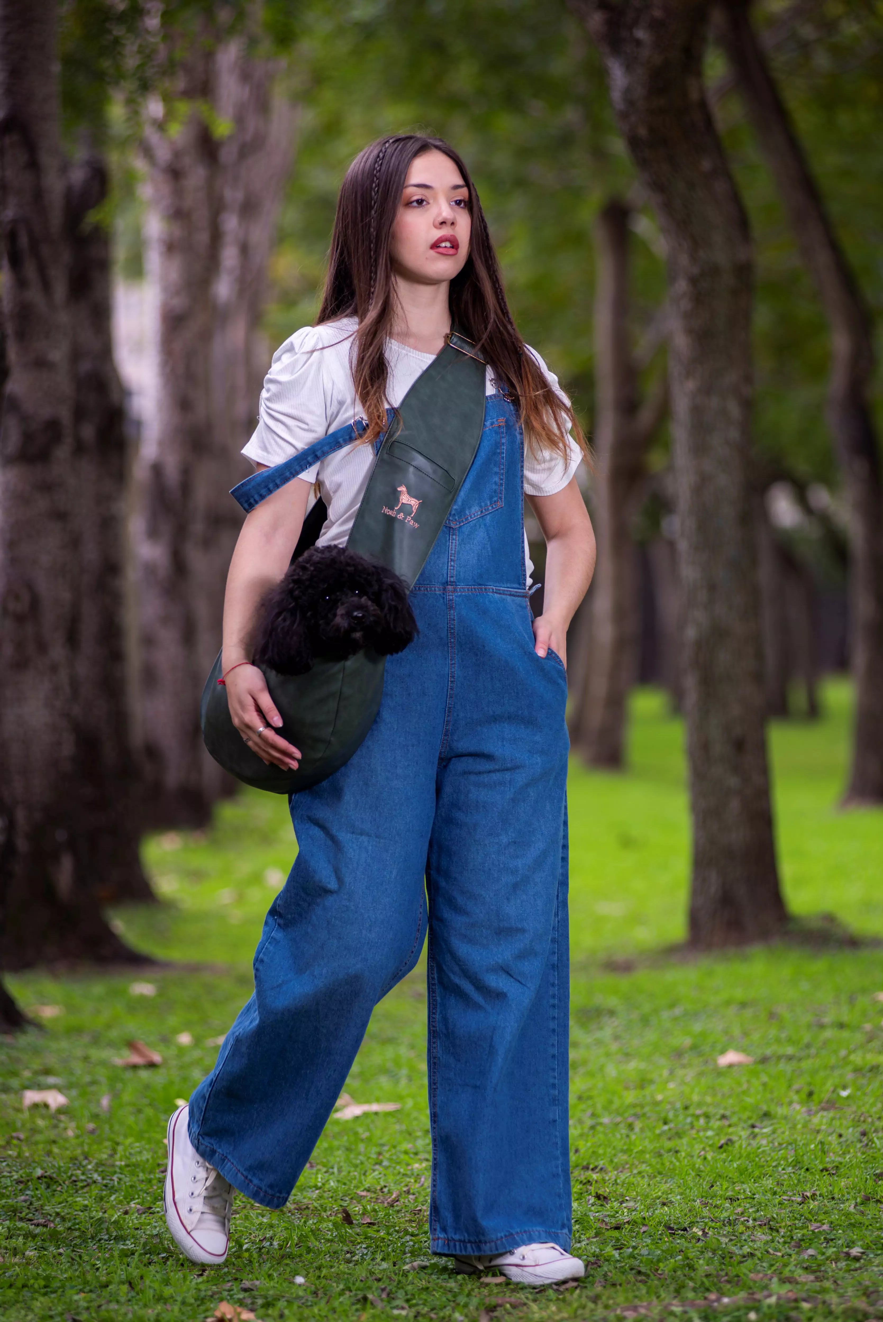 Zipper Style Dog Sling Carrier - Dark Green