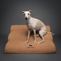 Noah & Paw 27-inch extra wide dog ramp stairs in faux leather, camel, 3 steps