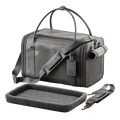 Noah & Paw TSA-approved soft pet carrier for airline travel in faux leather, charcoal