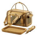 Noah & Paw TSA-approved soft pet carrier for airline travel in faux leather, camel