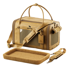 TSA Approved Soft Pet Carrier, Airline Travel Collection, Faux Leather