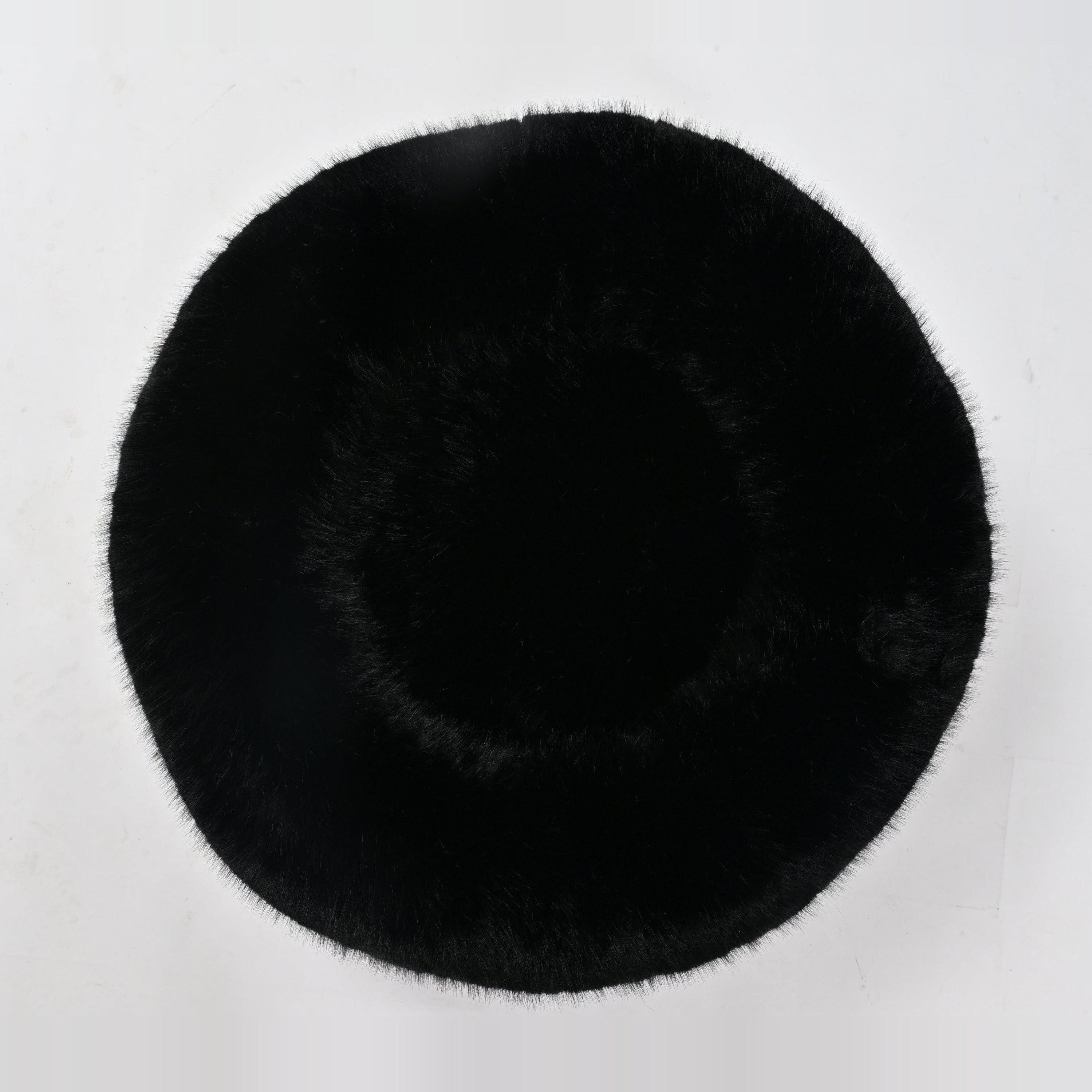 Black donut dog bed top view