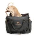 Dog Car Seat Carrier Orthopedic Crushed Foam, Black, Vegan Leather