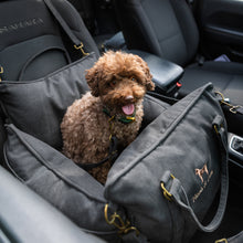 Noah & Paw orthopedic dog car seat carrier with crushed foam, charcoal canvas