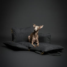 Noah & Paw orthopedic dog car seat carrier with crushed foam, charcoal canvas