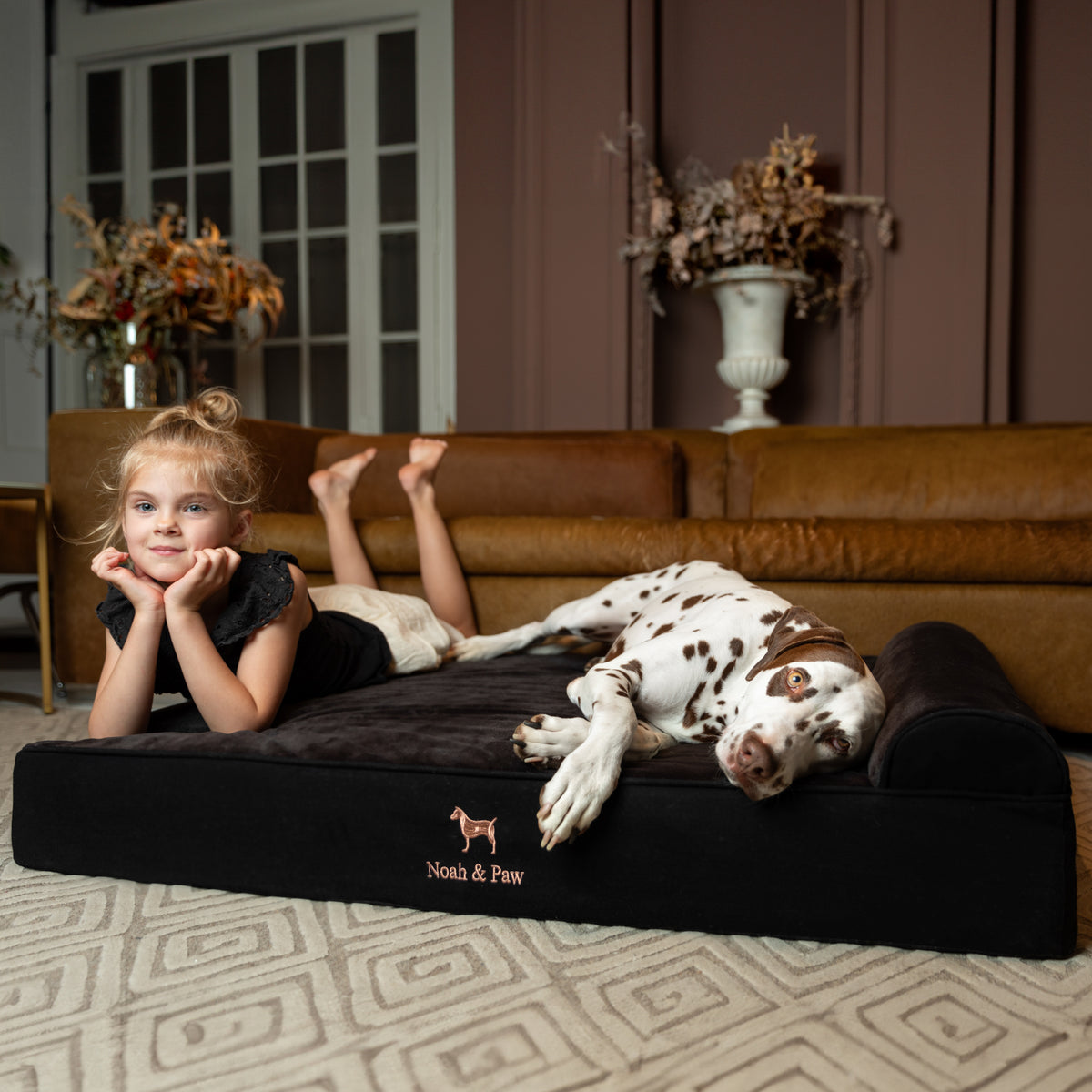 Denim, Orthopedic Pet Bed, Classic Style - Black - XL