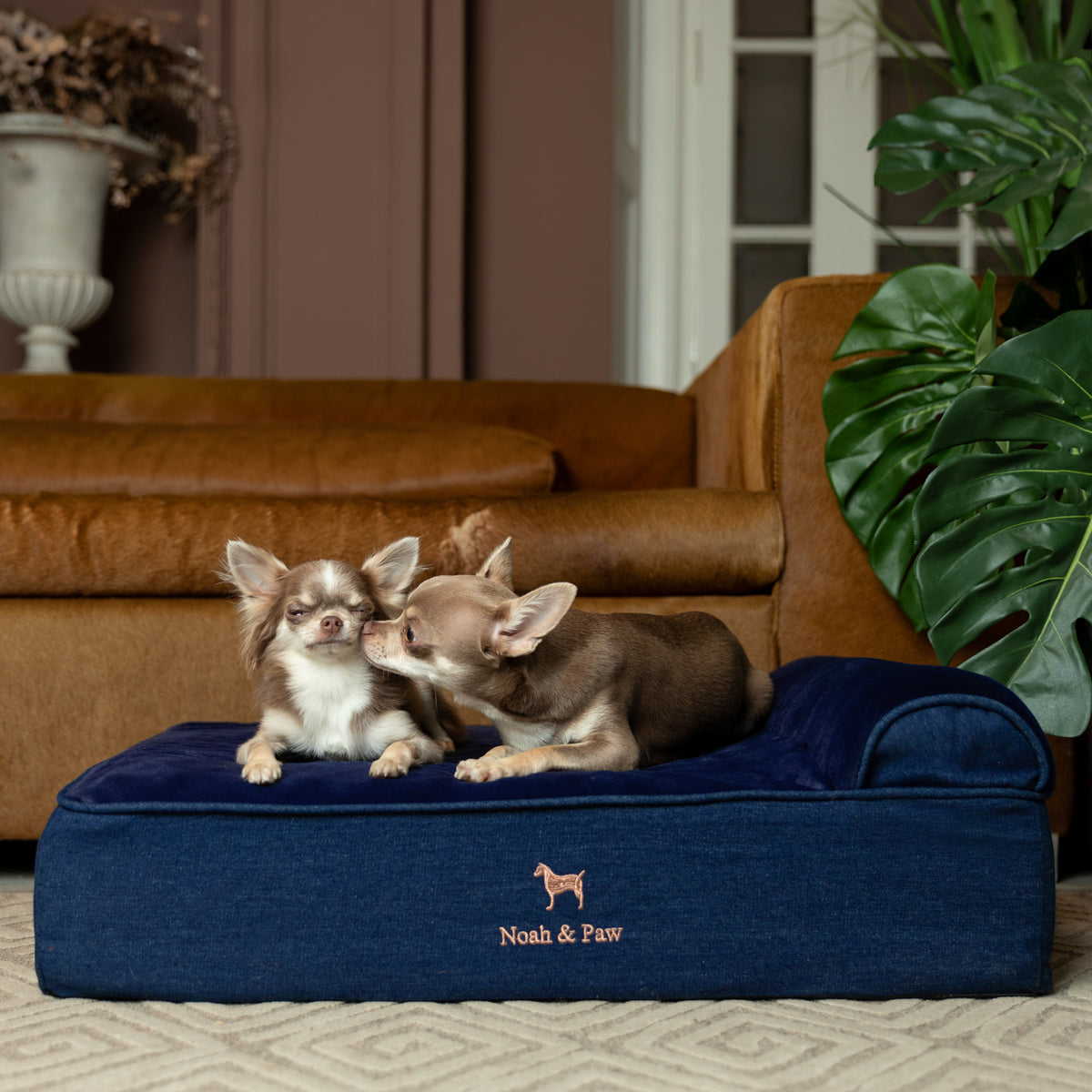 Denim, Orthopedic Pet Bed, Classic Style - Dark Blue - M
