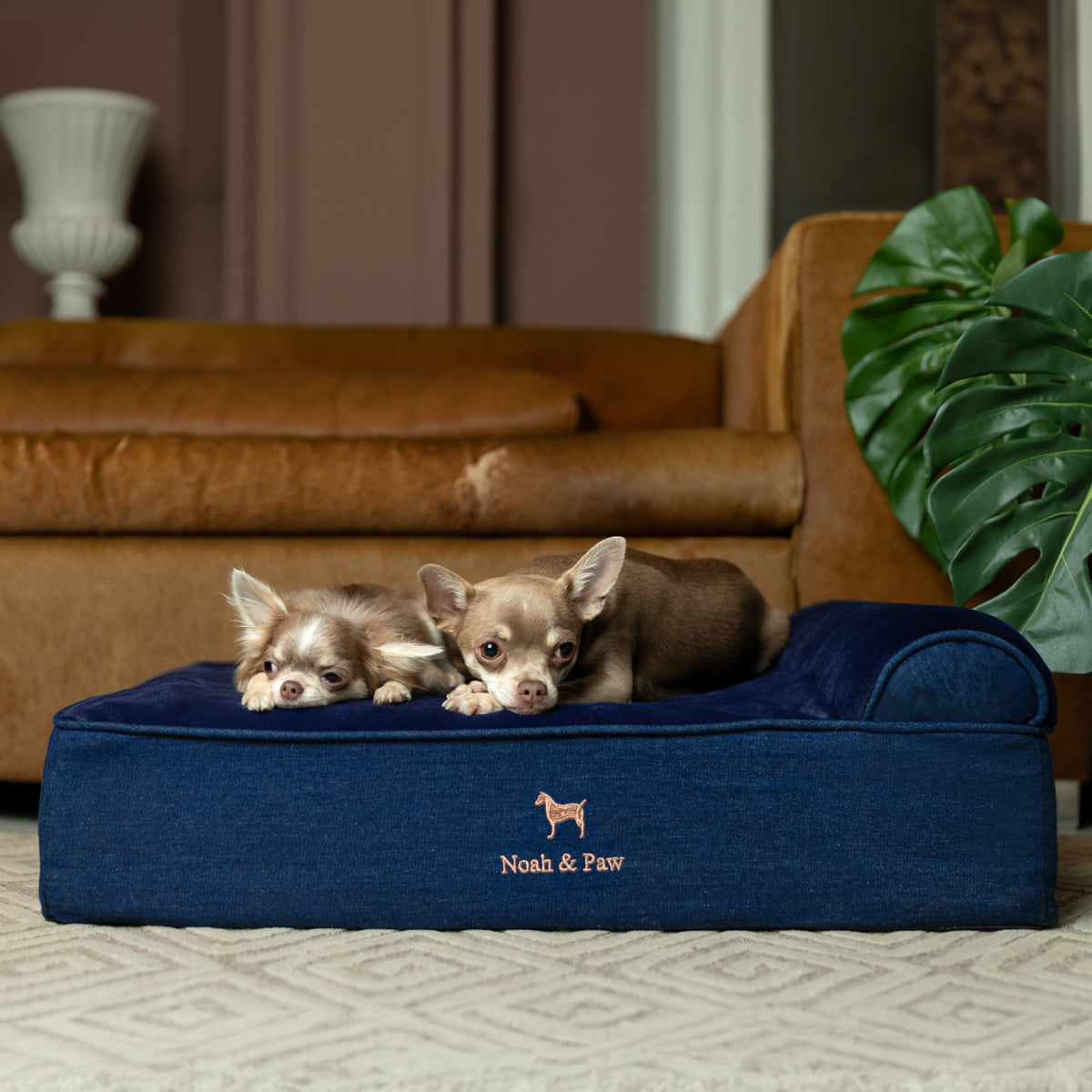 Denim, Orthopedic Pet Bed, Classic Style - Dark Blue - M