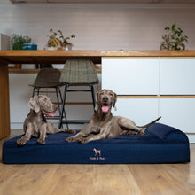 Noah & Paw orthopedic classic dog bed in denim with memory foam and cooling gel, dark blue, size XL (45 x 35 x 9 in)