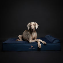 Noah & Paw orthopedic classic dog bed in denim with memory foam and cooling gel, dark blue, size XL (45 x 35 x 9 in)