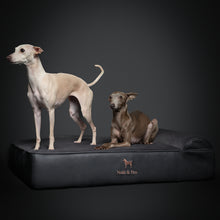 Noah & Paw orthopedic classic dog bed in faux leather with memory foam and cooling gel, black, size L (35 x 25 x 8.7 in)