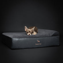Noah & Paw orthopedic classic dog bed in faux leather with memory foam and cooling gel, black, size M (28 x 23 x 7.5 in)