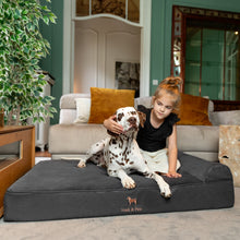 Noah & Paw orthopedic classic dog bed in faux leather with memory foam and cooling gel, black, size XL (45 x 35 x 9 in)