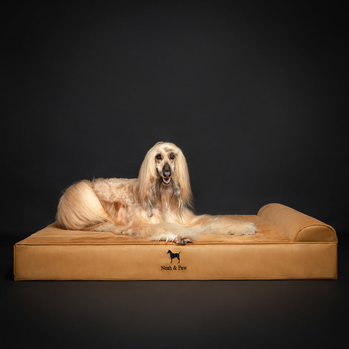 Orthopedic Faux Leather Pet Bed Classic Style - Camel - XXL