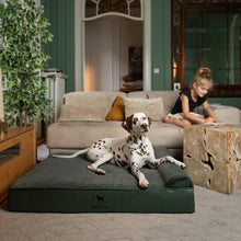 Noah & Paw orthopedic classic dog bed in faux leather with memory foam and cooling gel, dark green, size XL (45 x 35 x 9 in)