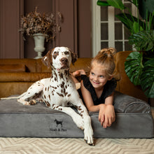 Noah & Paw orthopedic classic dog bed in velvet with memory foam and cooling gel, gray, size XL (45 x 35 x 9 in)